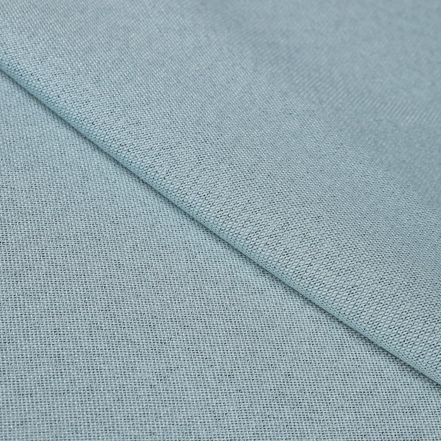 Teal Linen Pattern Blackout Rod Pocket Curtains, 26" x 63"