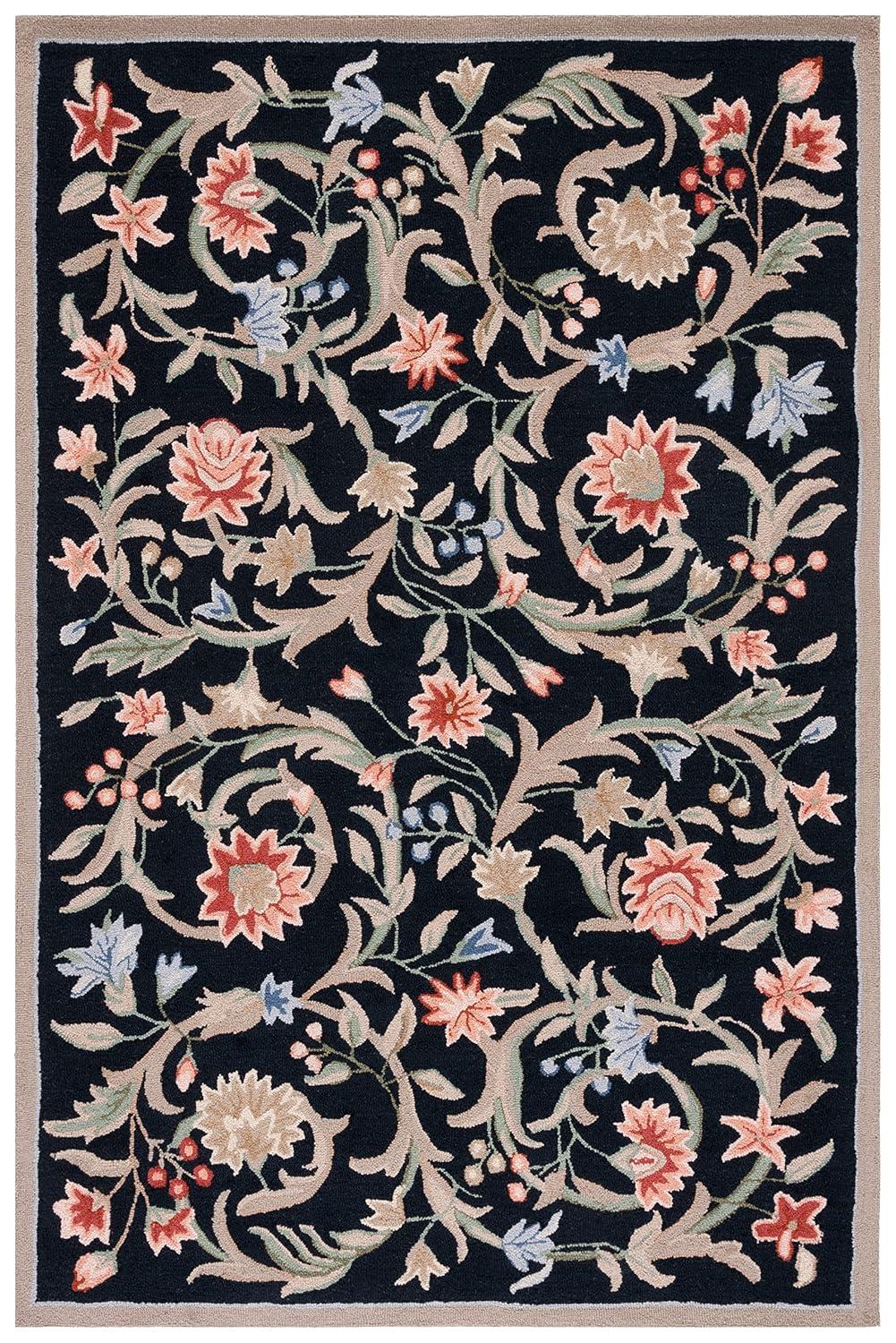 Chelsea HK248B Power Loomed Area Rug - Black - 5'3"x8'3" - Safavieh.