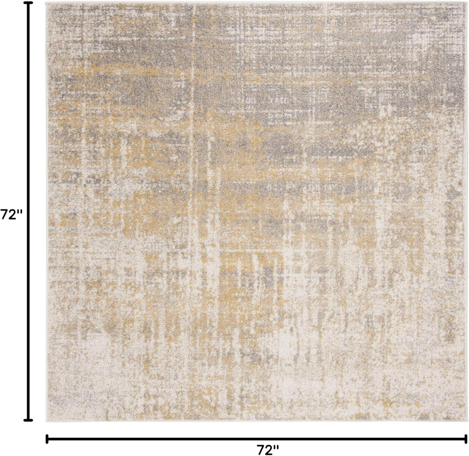 Adirondack ADR207 Machine Made Indoor Area Rug - Creme/Gold - 6'x6' - Safavieh