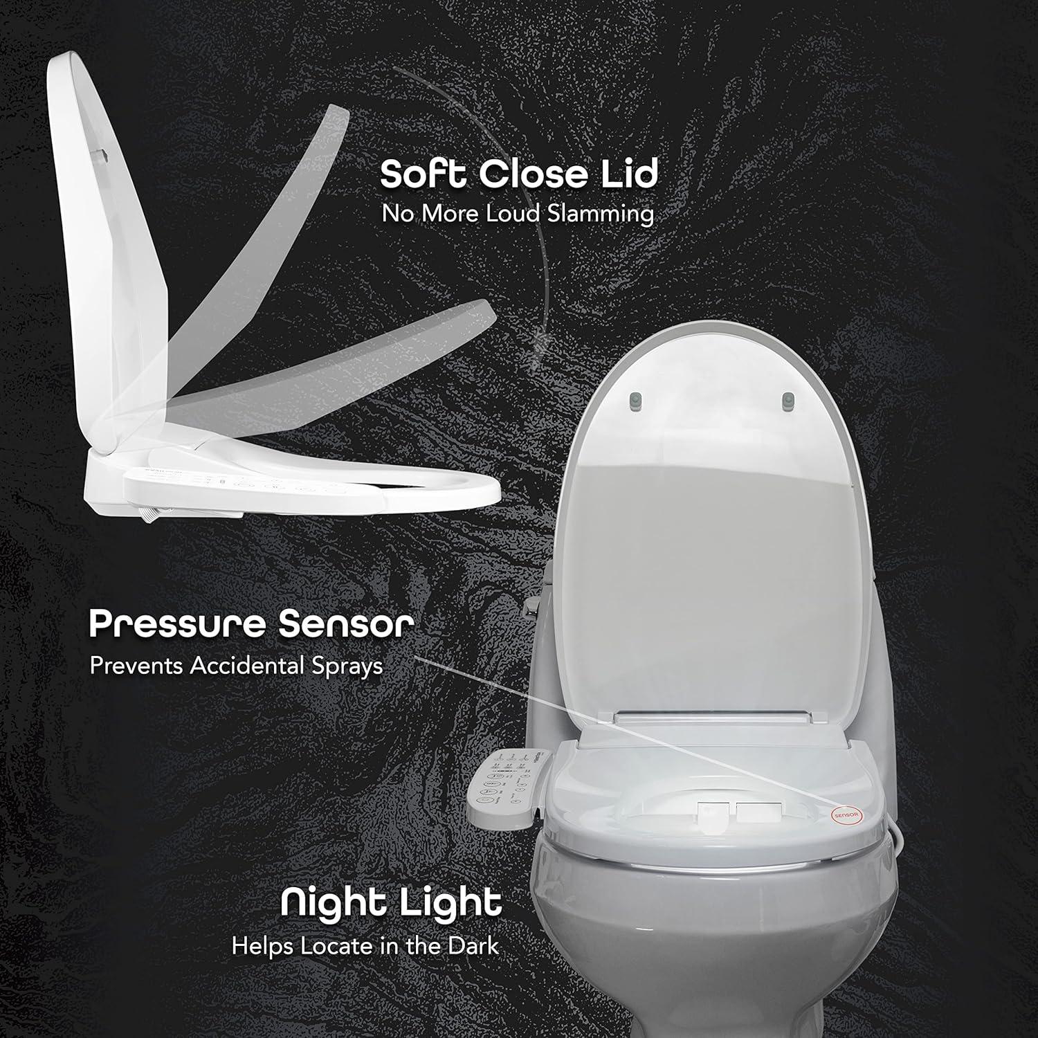 Series Electric Heated Smart Toilet Round Bidet Seat