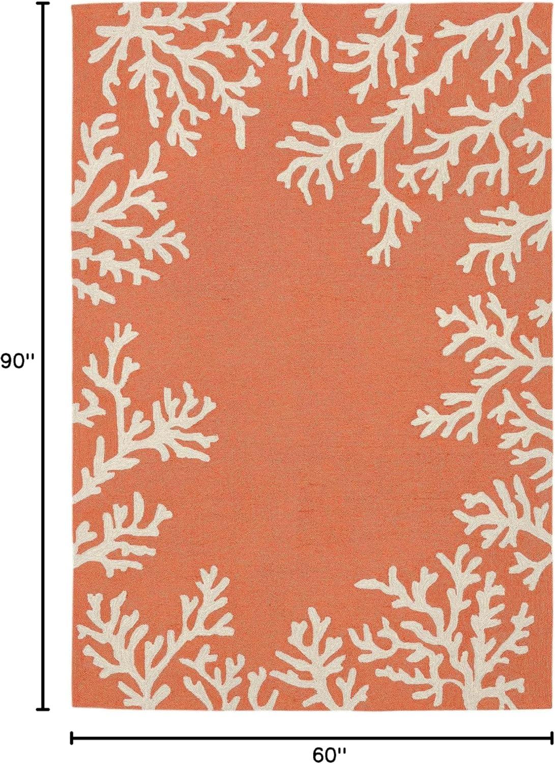 Liora Manne Capri Coral Border Indoor/Outdoor Rug Coral 5' x 7'6"