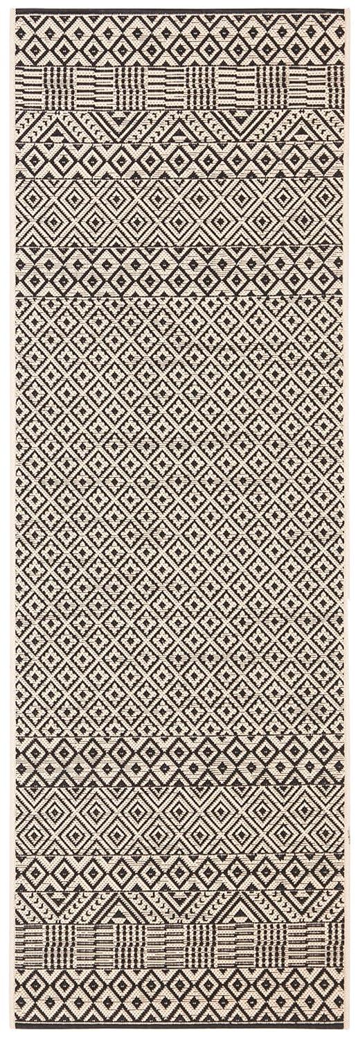 Courtyard CY6235 Power Loomed Indoor and Outdoor Runner Rug - Beige/Black - 2'3"x12' - Safavieh