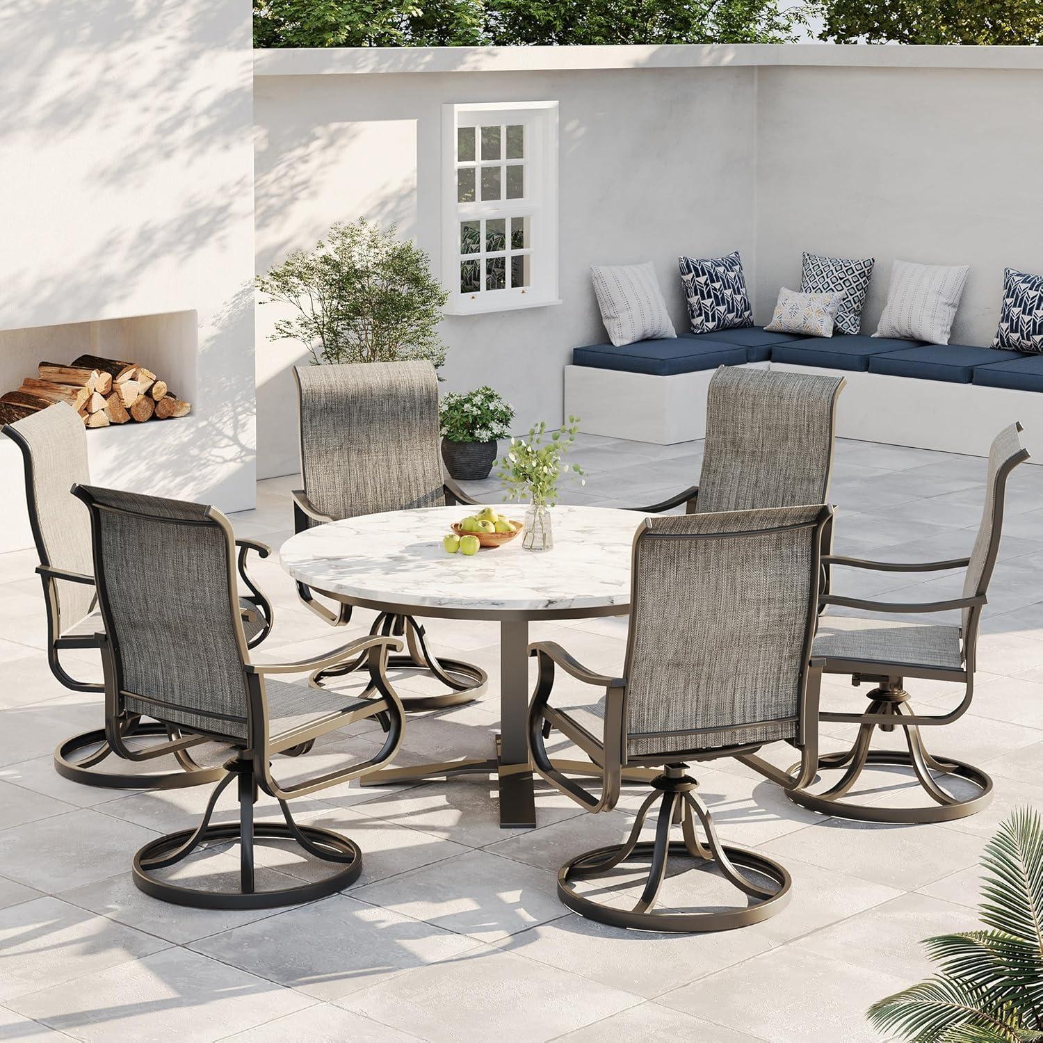 Joclynn Swivel Patio Dining Armchair
