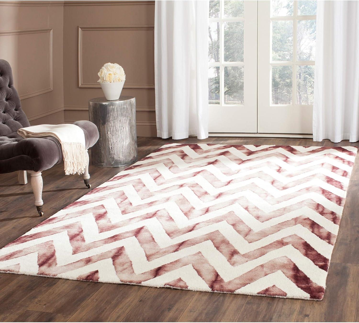 Dip Dye DDY715 Hand Tufted Area Rug - Ivory/Maroon - 8'x10' - Safavieh.