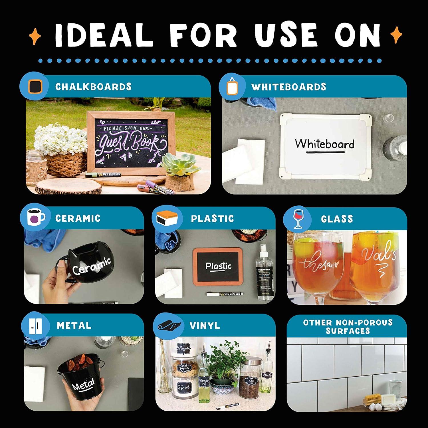 VersaChalk VersaChalk White Liquid Chalk Markers - 2 set, Wet Erase, for Chalkboards & Glass