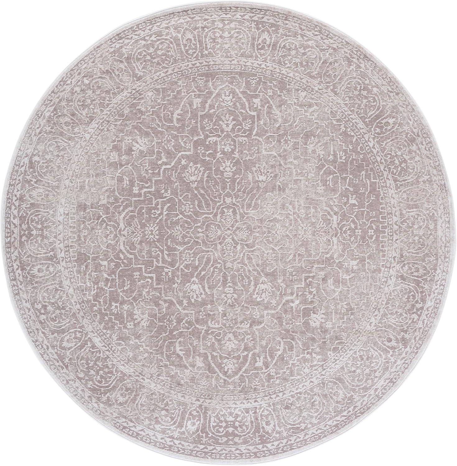 Reflection RFT670 Power Loomed Indoor Area Rug - 6'7" Round - Beige/Cream - Safavieh