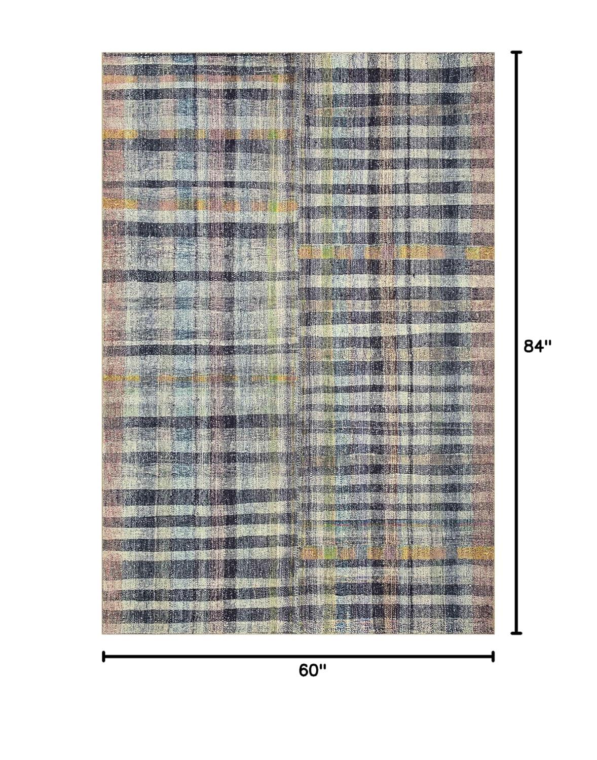 Chris Loves Julia x Loloi Humphrey Collection HUM-04 Blue/Yellow/Pink, Contemporary Area Rug