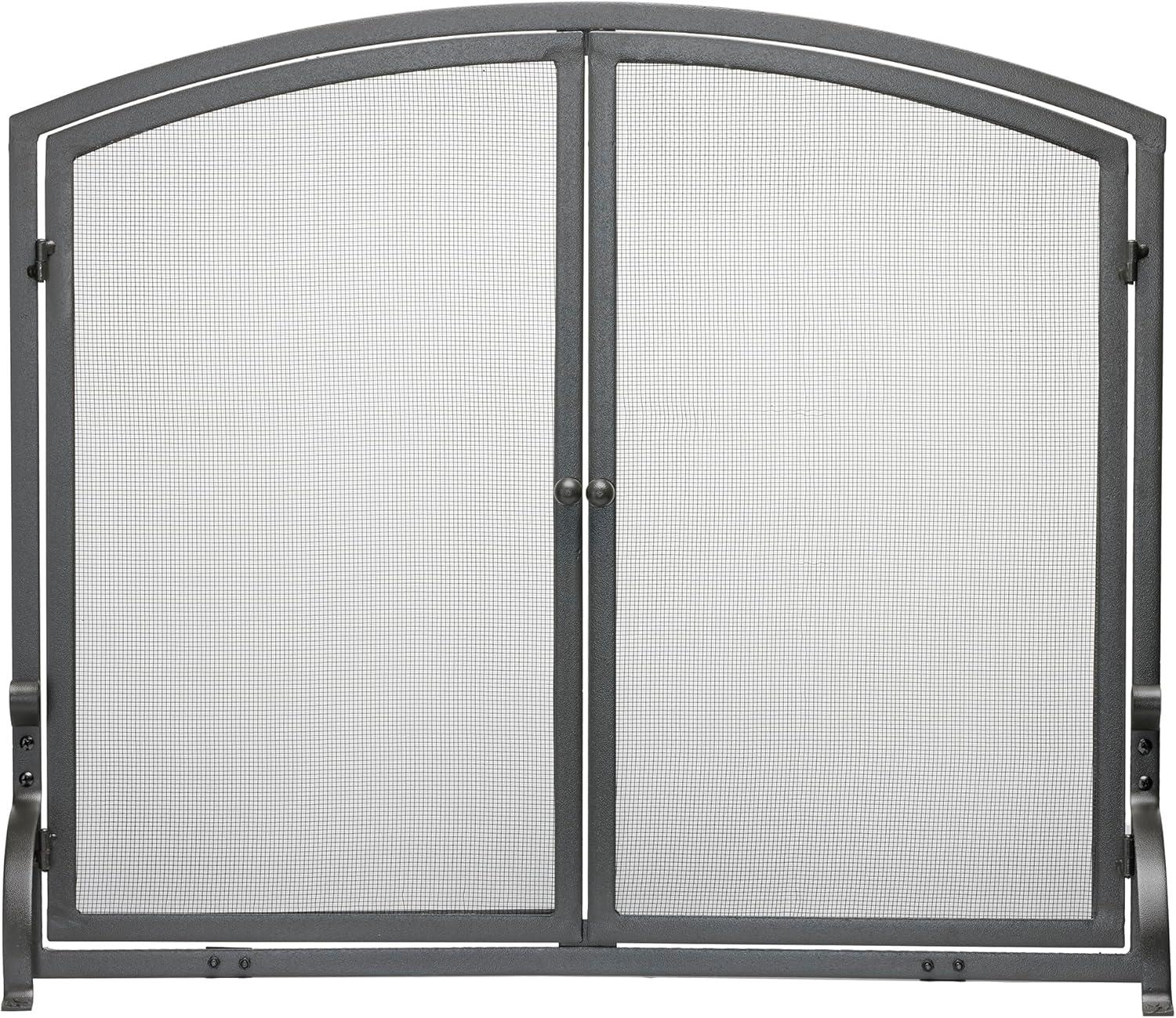 Uniflame Single Panel Iron Fireplace Screen with Doors