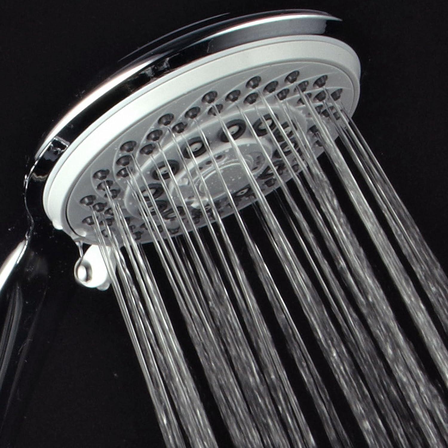 Chrome Adjustable Dual Shower Head with Slide Bar