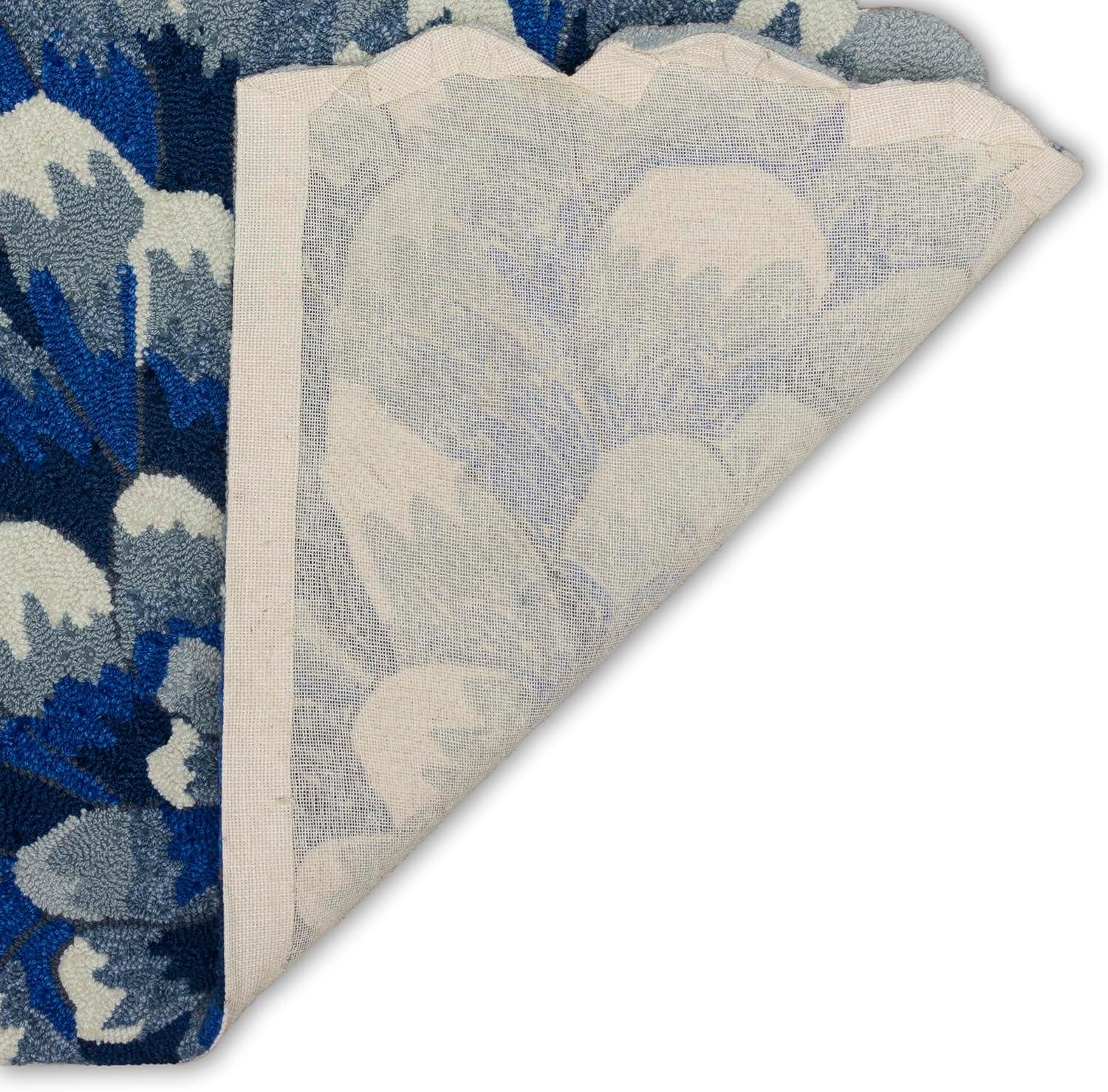 Liora Manne Frontporch Mum Indoor/Outdoor Rug Blue 2' x 3'
