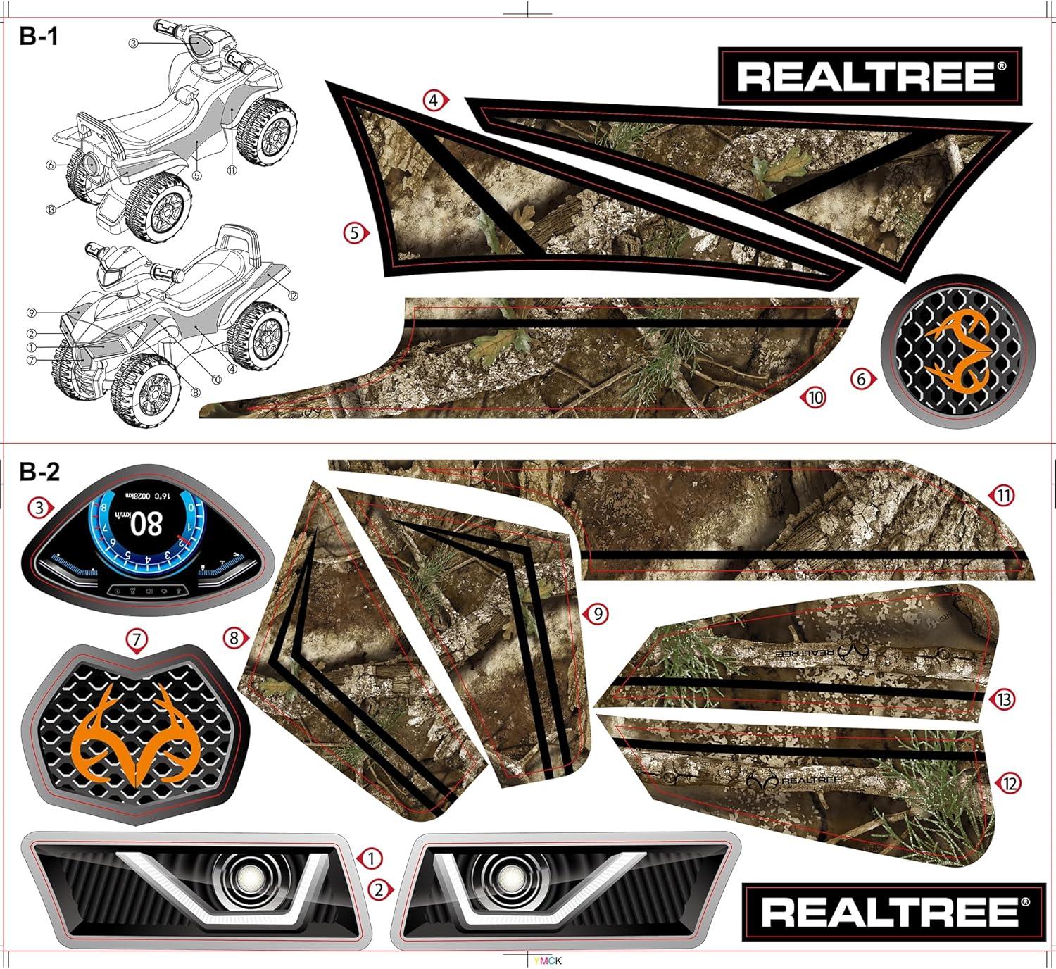 RealTree: Quad Push Car - Black - Foot-To-Floor Ride-On Toy,12mo+