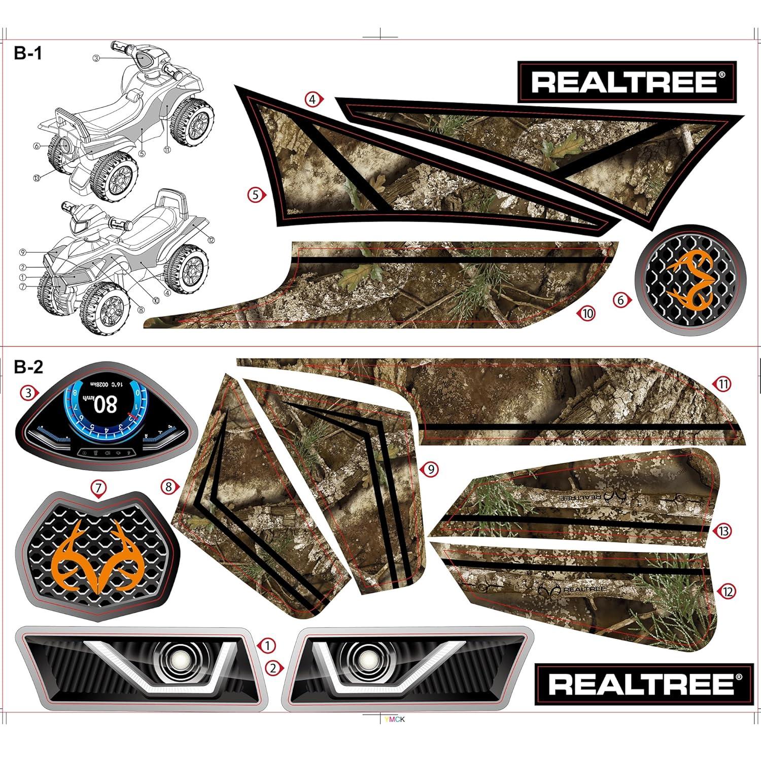 RealTree: Quad Push Car - Black - Foot-To-Floor Ride-On Toy,12mo+