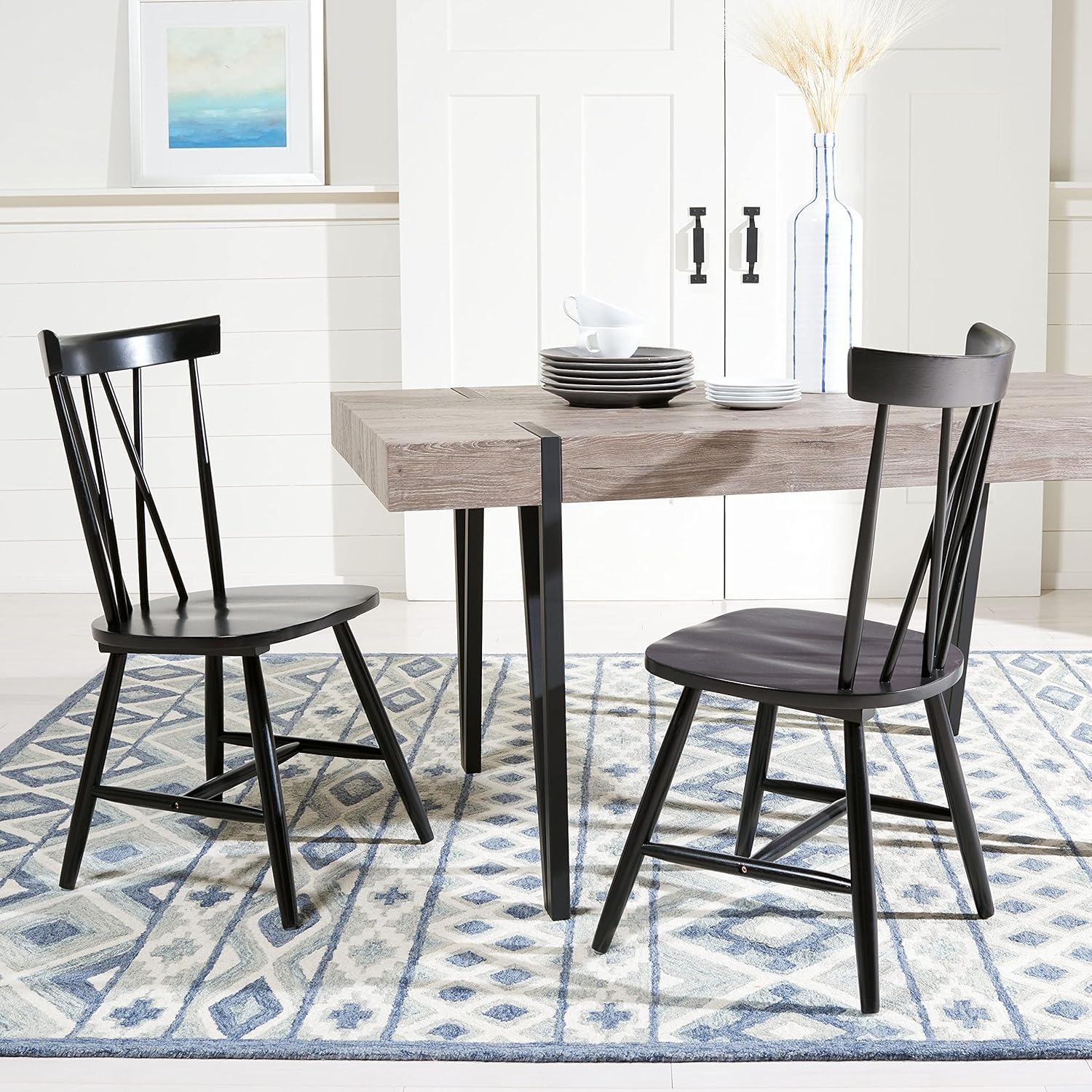 Friar Dining Chair (Set of 2) - DCH1401 - Black - Safavieh