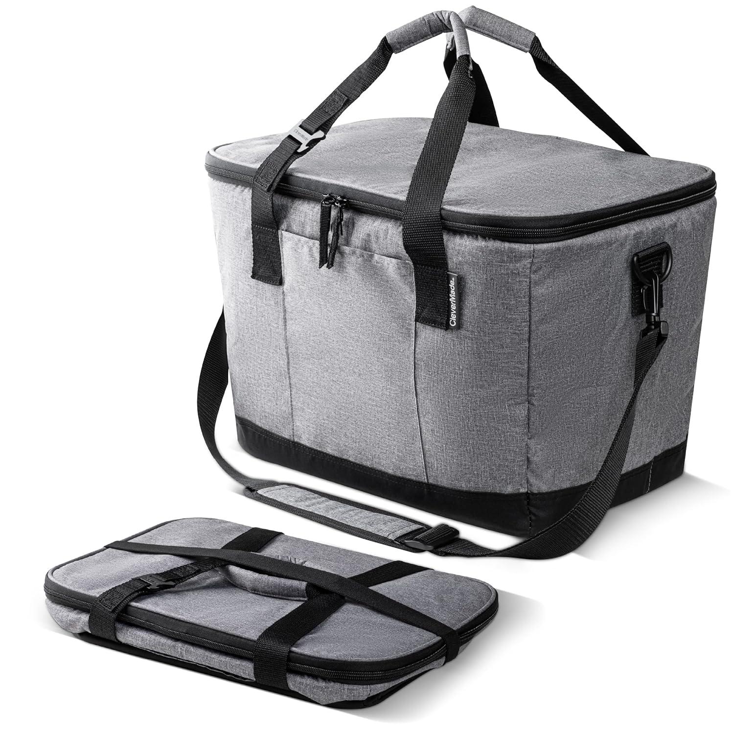 CleverMade Collapsible Tahoe Cooler - 50 Can - Heather Cool Gray/Midnight Black