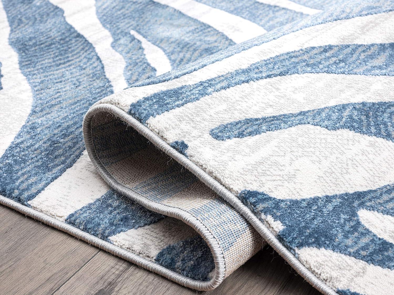 Abani Nova Collection Area Rug Mid Century Modern Bedroom Living Room Decor Floor Rug 6 x 9 Blue Grey