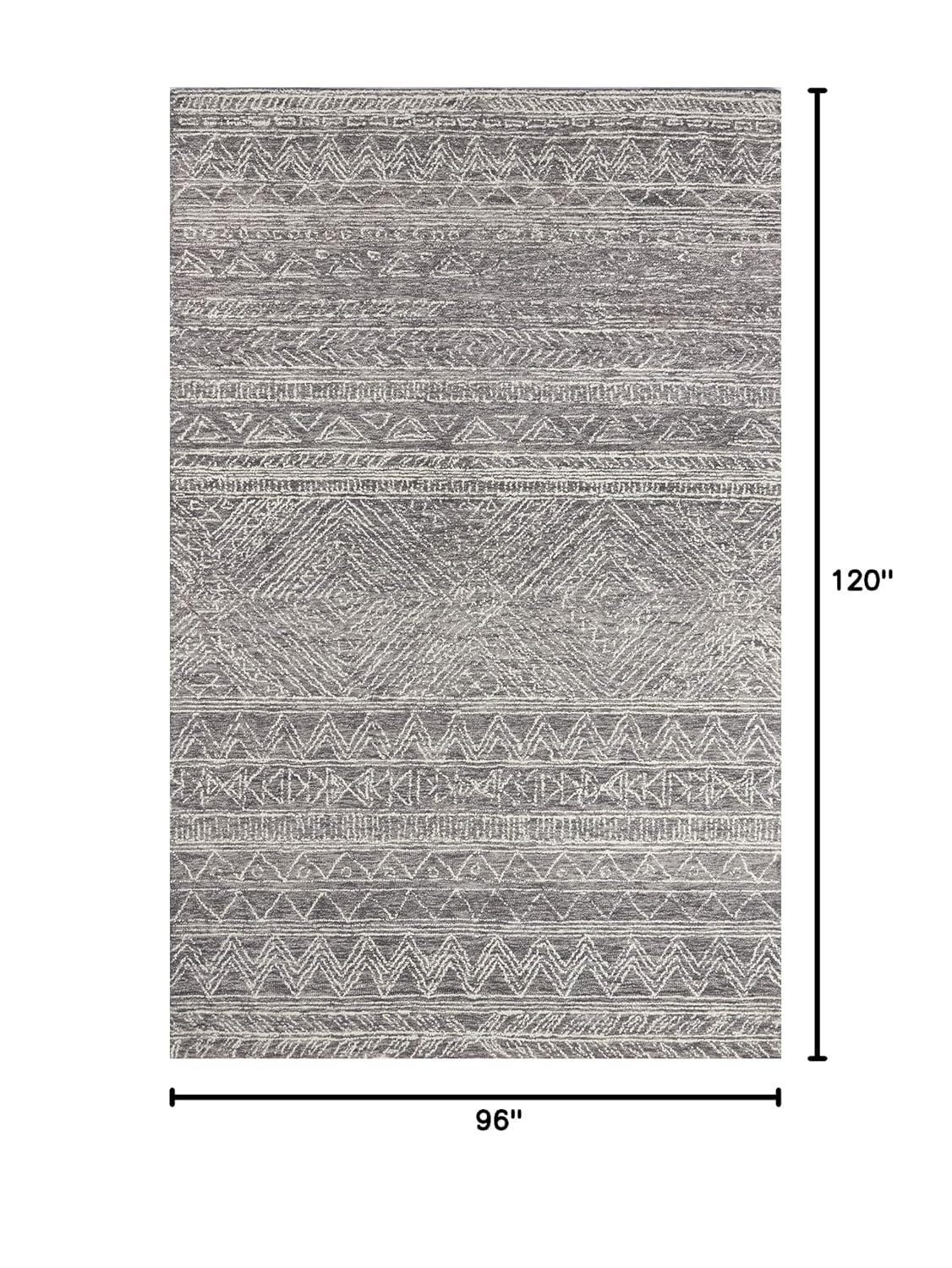 8'x10' Mallorca Paityn Area Rug Gray - Momeni: Wool, Geometric, Modern, Handmade, Low Pile, Indoor Use