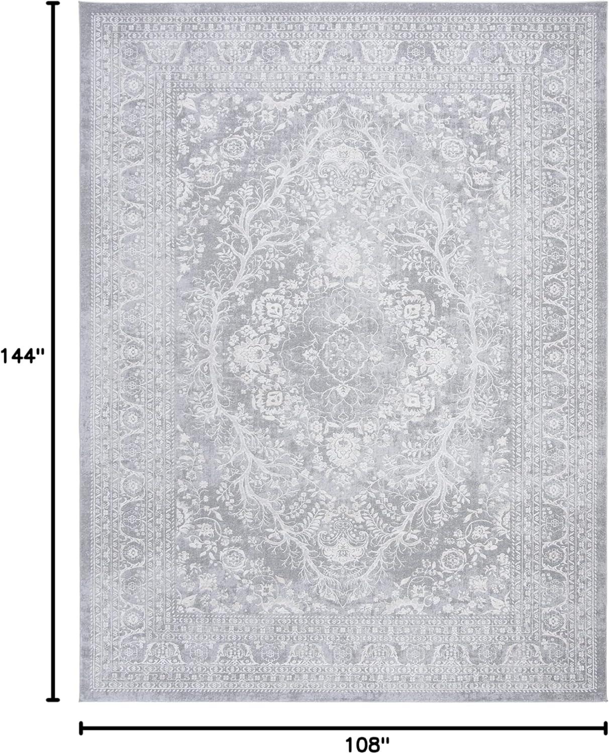 SAFAVIEH Reflection Alayna Traditional Area Rug, Light Grey/Cream, 9' x 12'