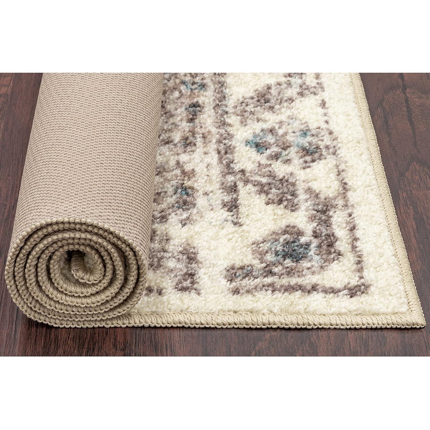 Maples Rugs Antique Border Traditional Beige Ivory Indoor Area Rug, 7' x 10'