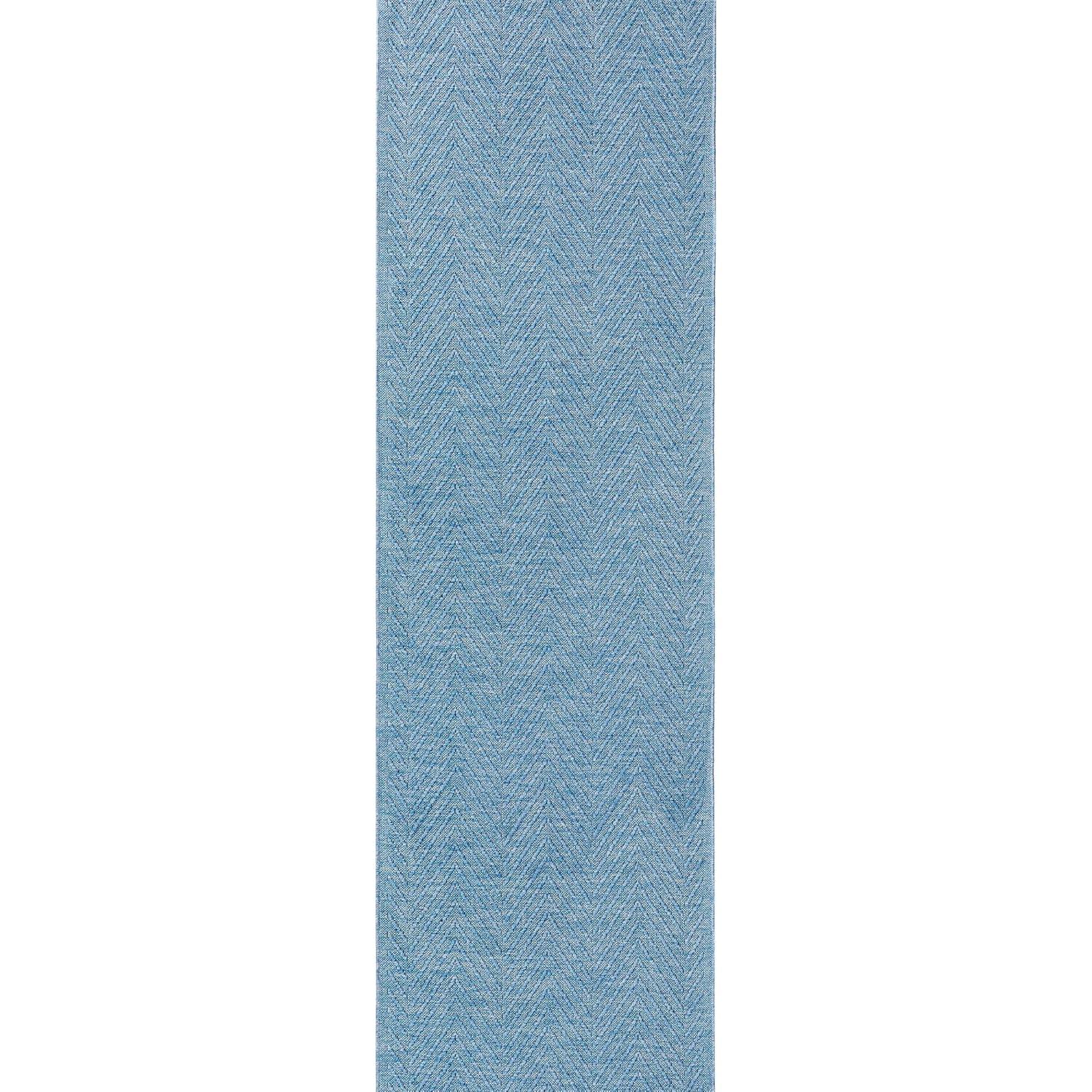 TOWN & COUNTRY BASICS Pax Herringbone Textured Solid Machine Washable Area Rug Blue