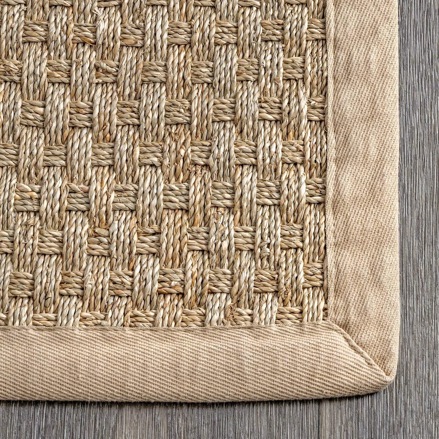 Nuloom Hesse Checker Weave Seagrass Indoor Area Rug, 2' 6" x 4', Natural