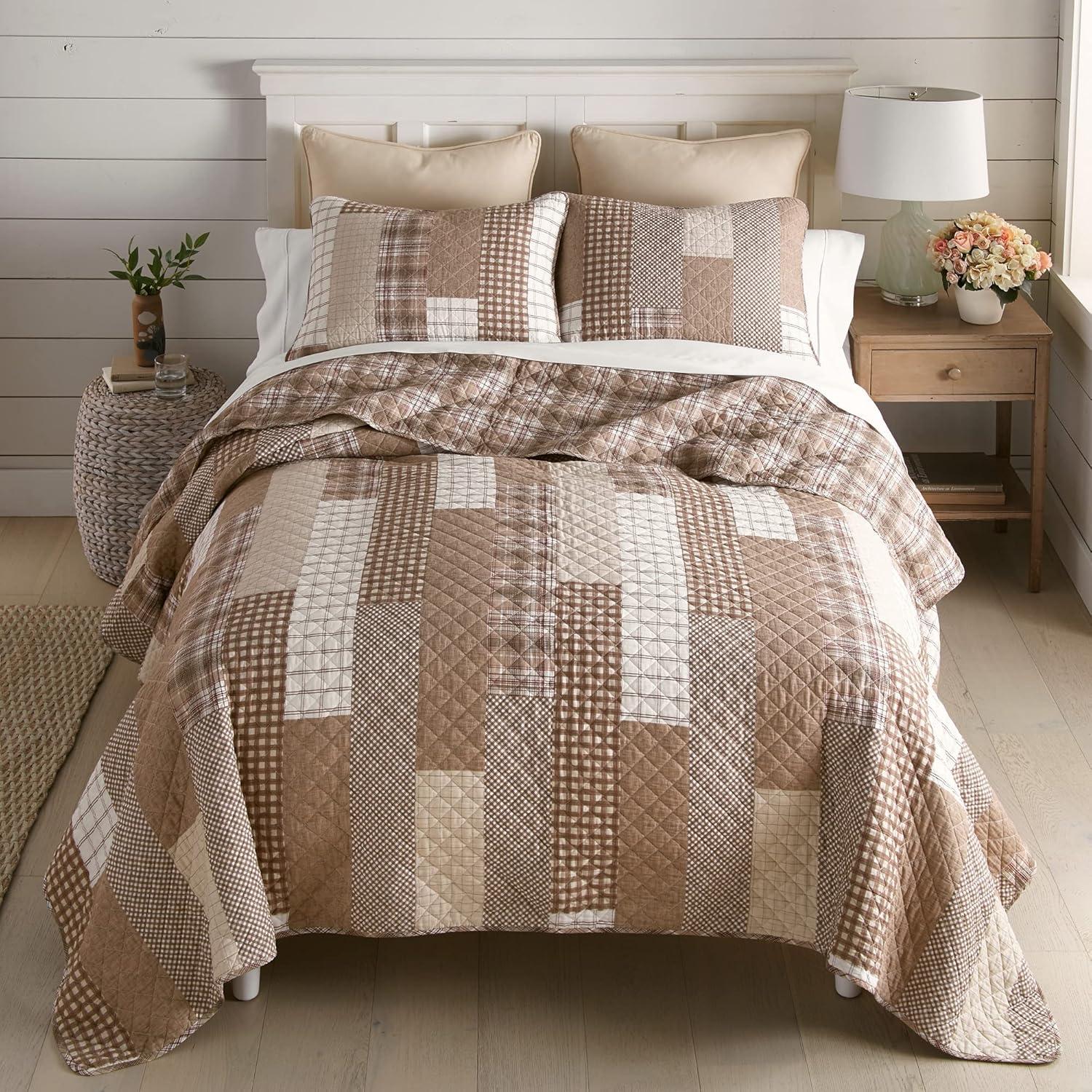 Donna Sharp Highland Plaid 3PC Cotton King Quilt Set