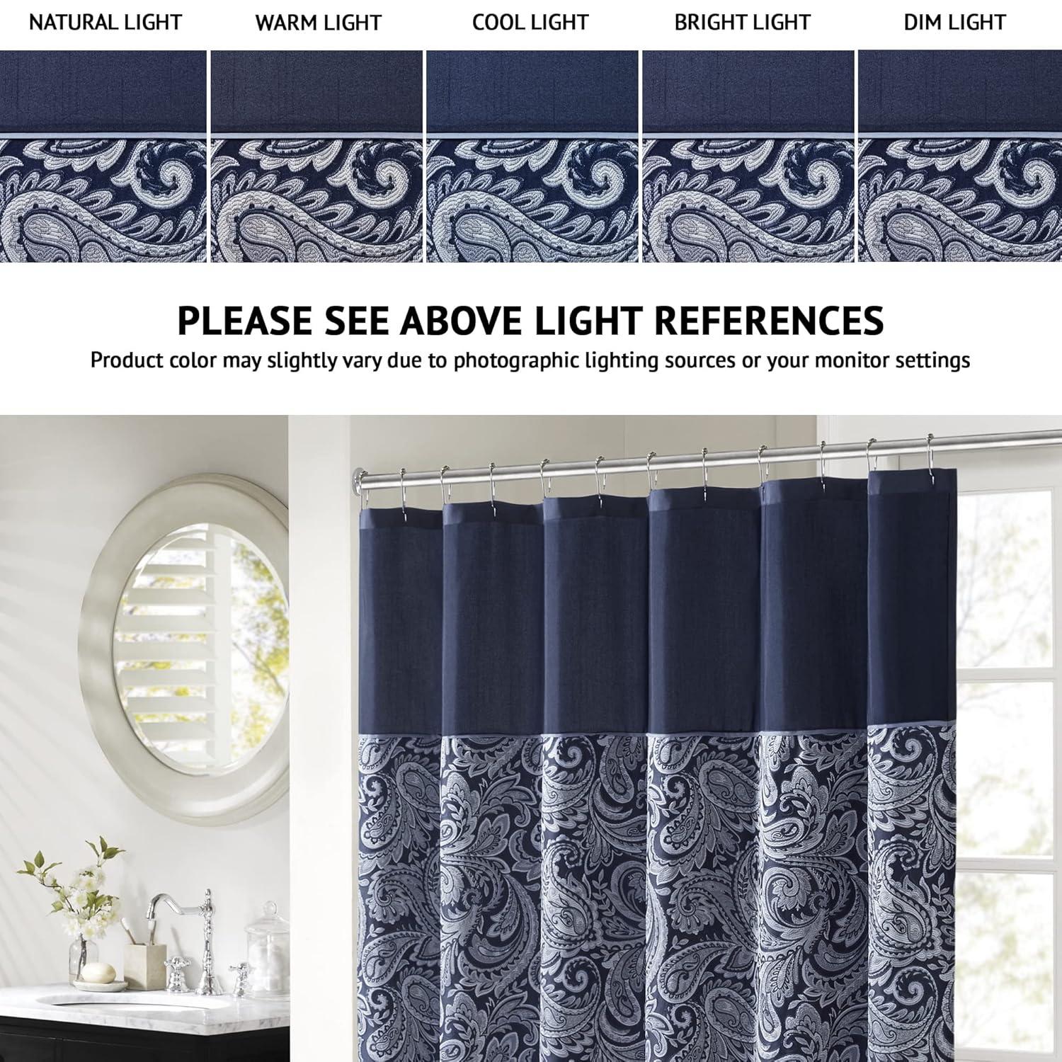 Madison Park Aubrey Paisley Jacquard Shower Curtain