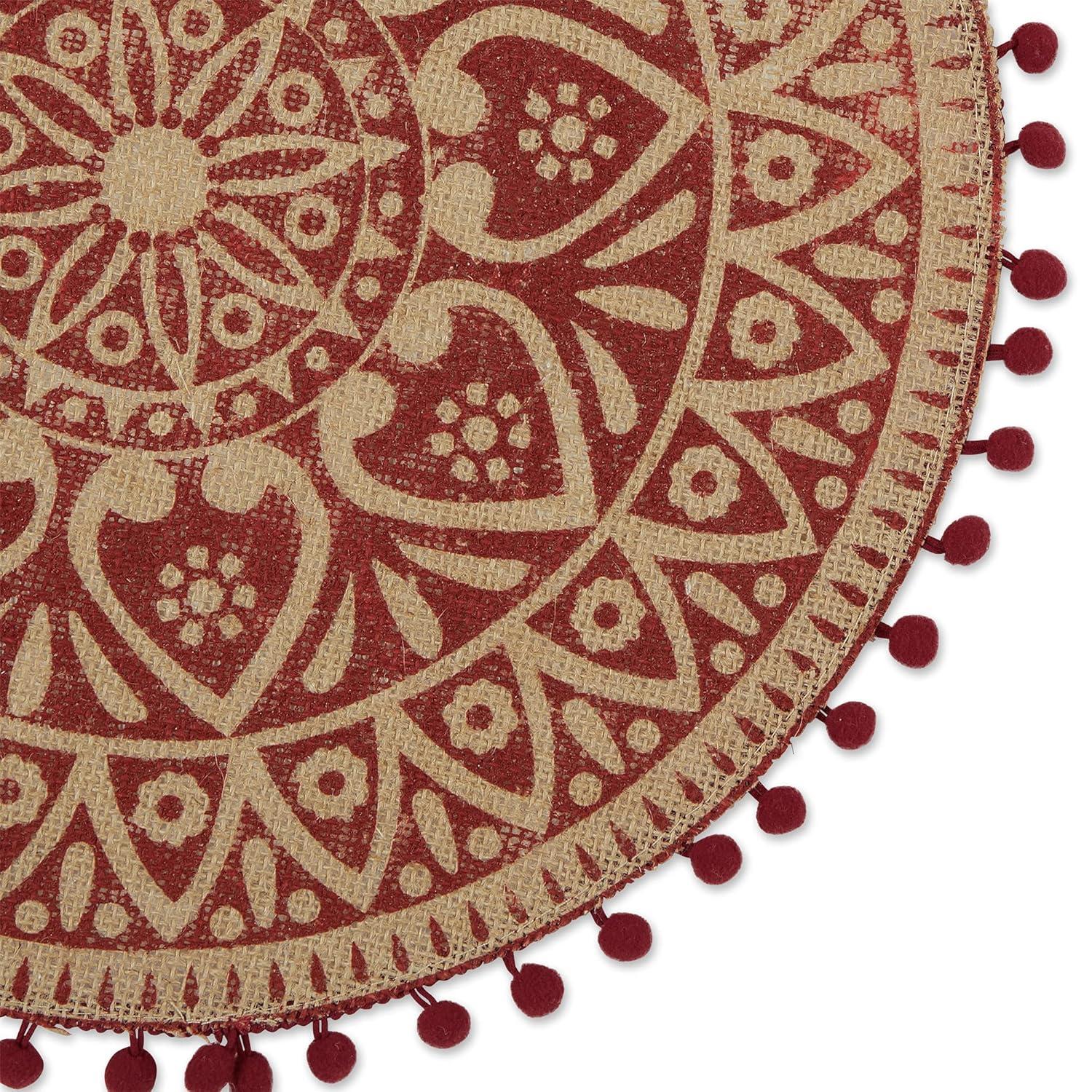 Dart Jute Geometric Round Placemat (Set of 6)