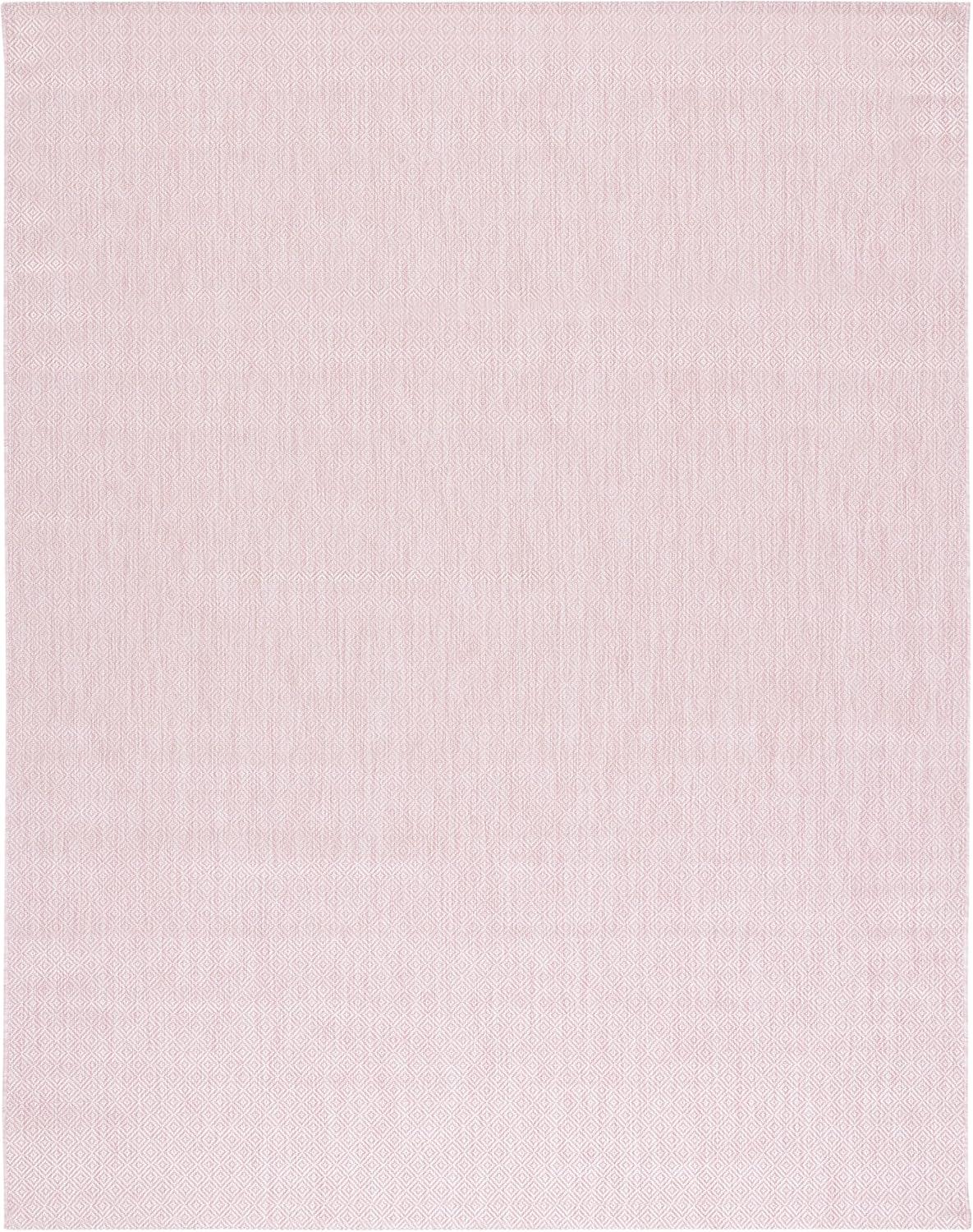 Soft Pink Easy Care Synthetic 9' x 12' Rectangular Outdoor Rug