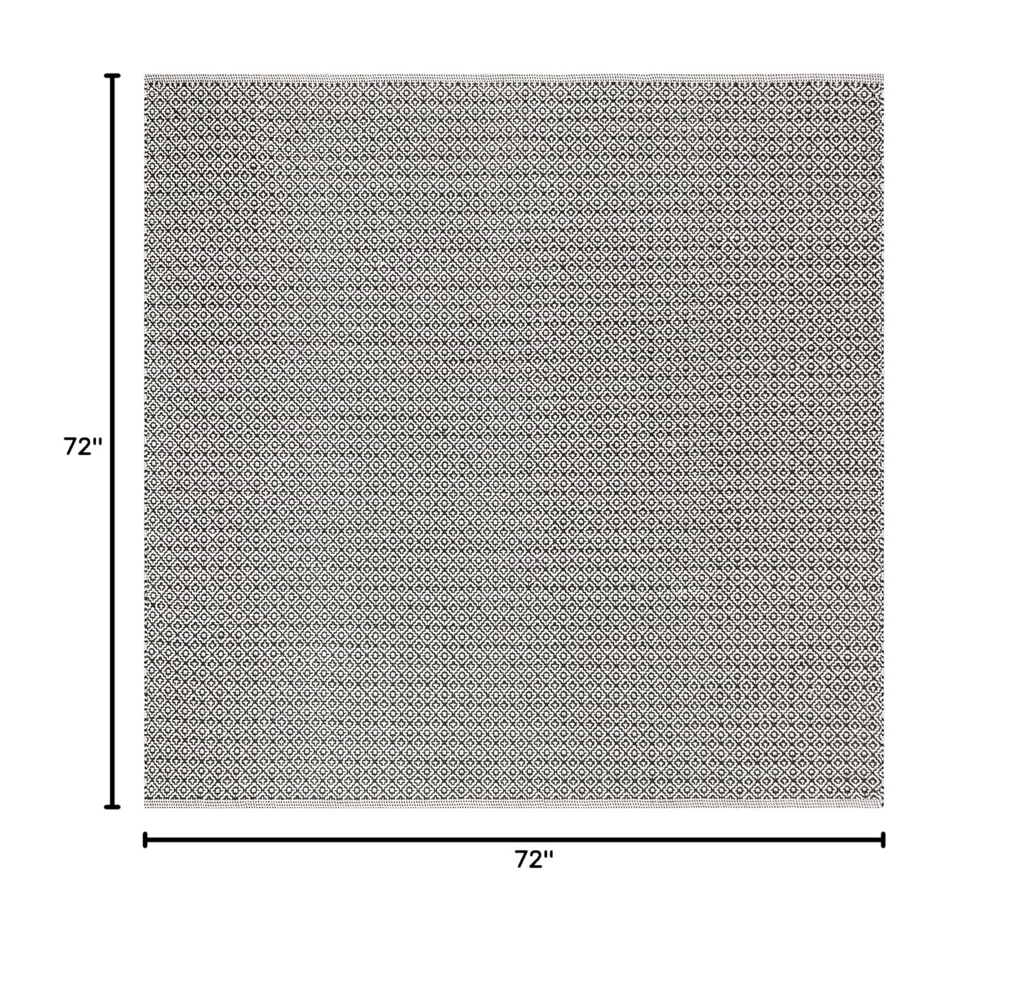 Montauk MTK717 Hand Woven Indoor Area Rug - Ivory/Black - 6'x6' - Safavieh.