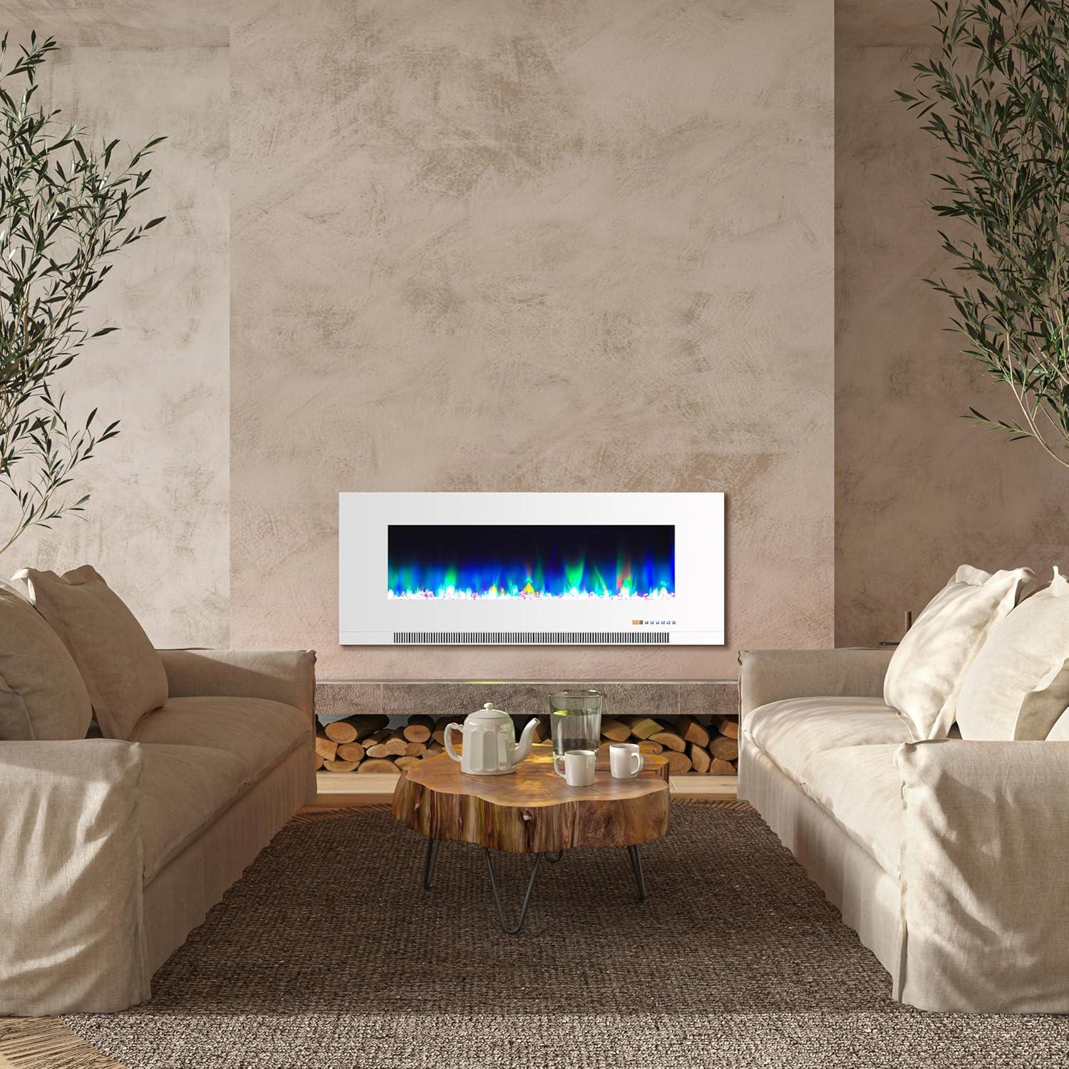 Cambridge Cambridge Wall Mount Electric Fireplace Heater with Remote Control for Indoor Use in Living Room, Bedroom, Home Office