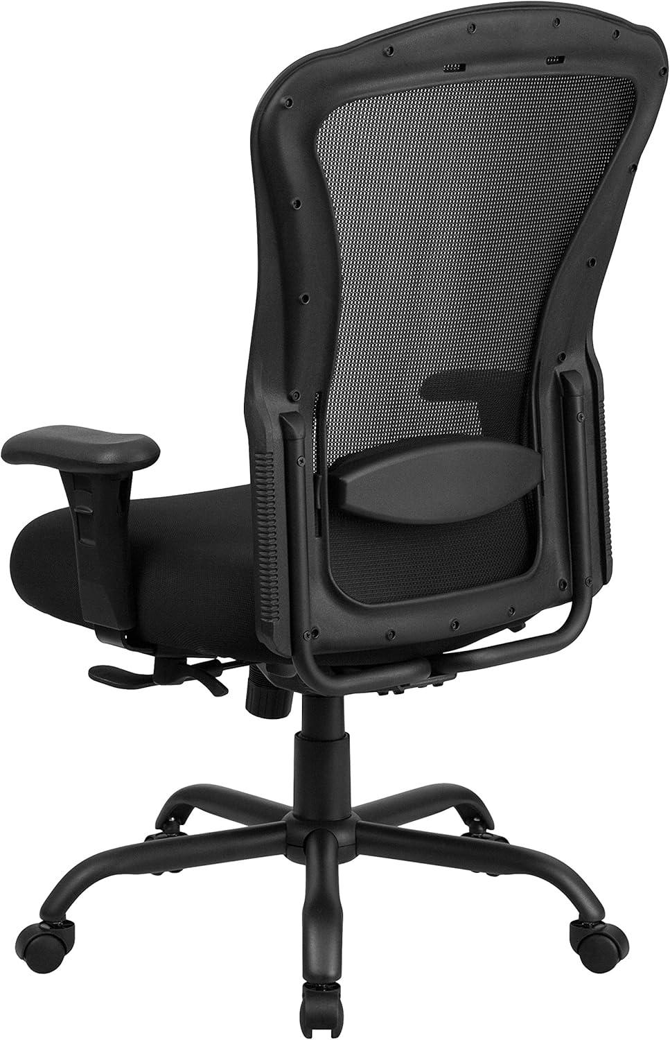 Flash Furniture HERCULES Series 24/7 Intensive Use Big & Tall 400 lb. Rated Black Mesh Multifunction Synchro-Tilt Ergonomic Office Chair