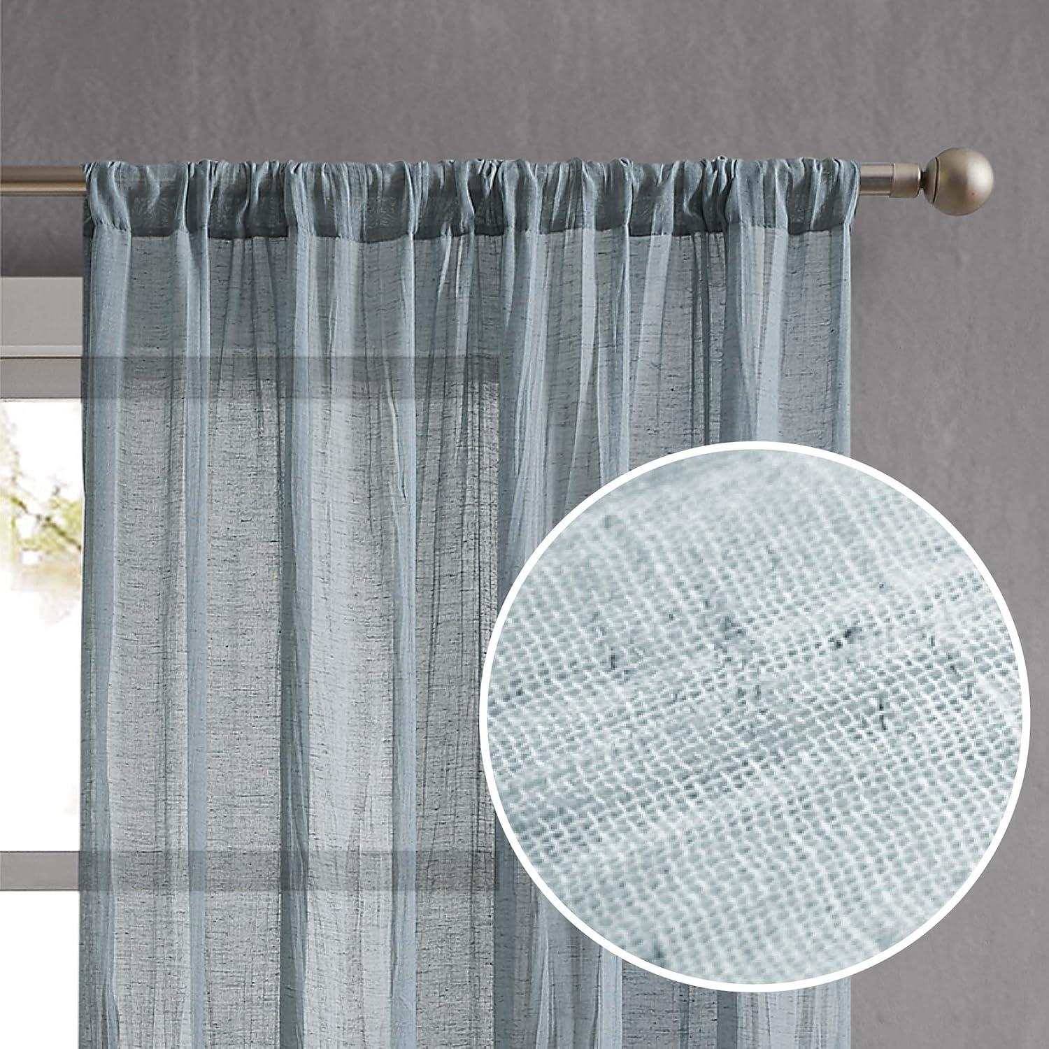 French Connection Kamra Solid Semi-Sheer Curtain Panels