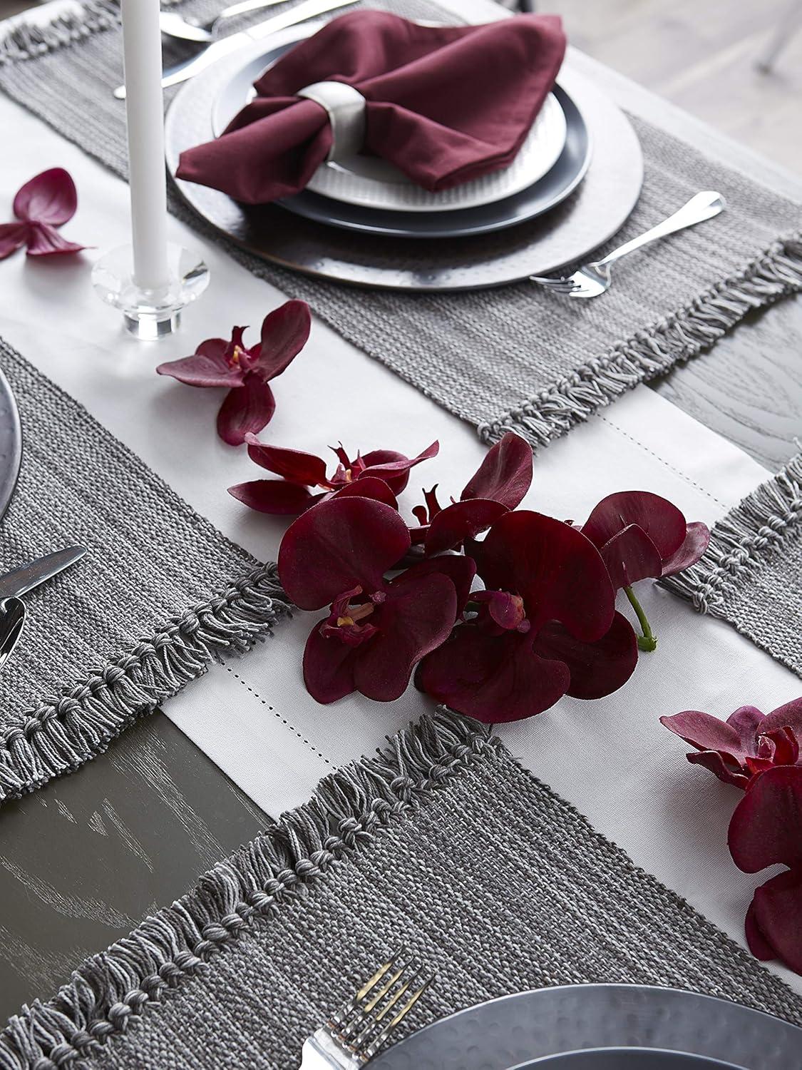 Gray Fringe Variegated Placemats (Set Of 6) - Design Imports