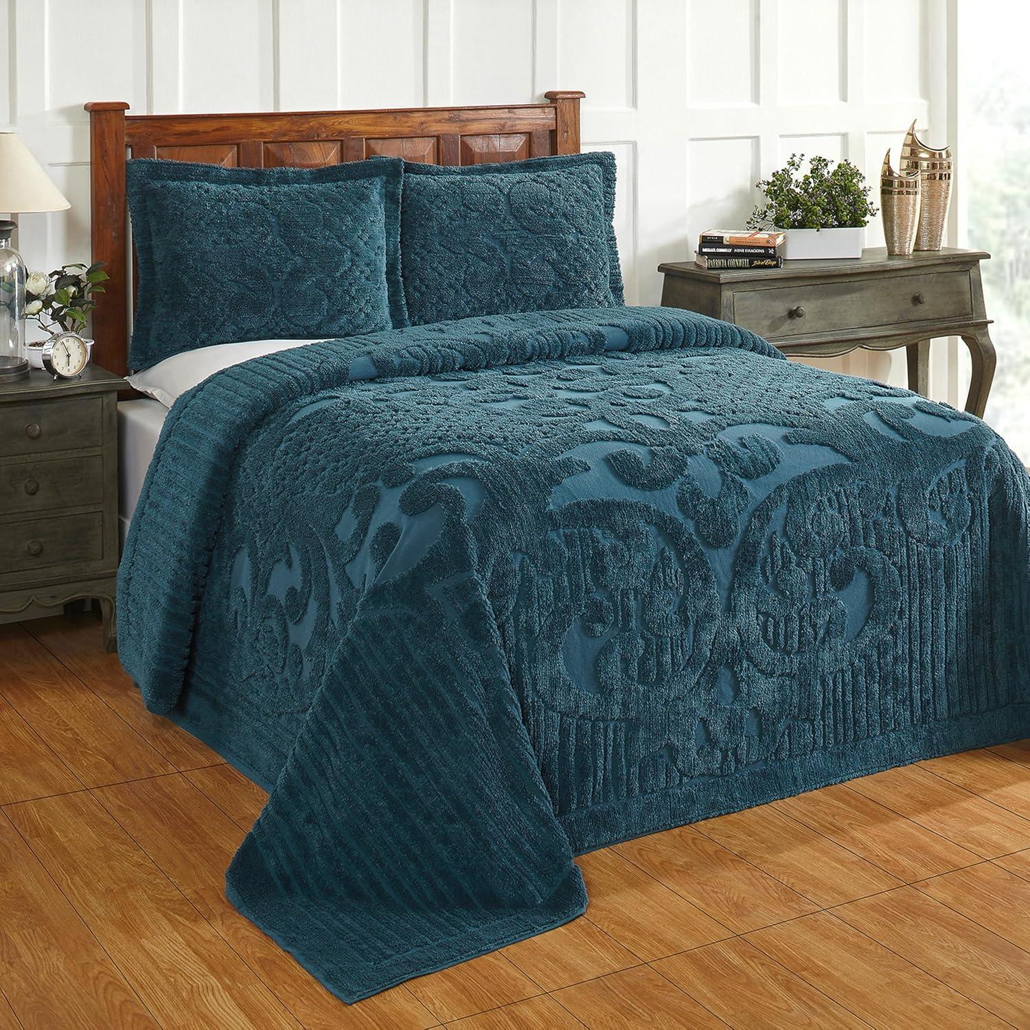 Better Trends Ashton 100% Cotton Chenille Bedspread with Medallion Pattern,  Soft & Breathable Coverlet, Luxurious Bedding for All Seasons, Machine Washable