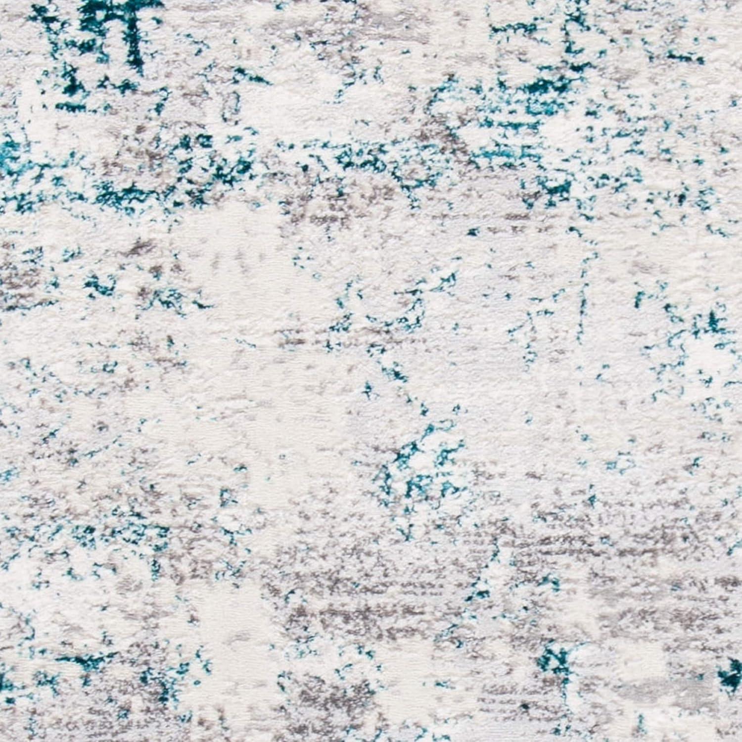 Amalfi AMF572 Power Loomed Accent Rug - Cream/Turquoise - 3'x5' - Safavieh.