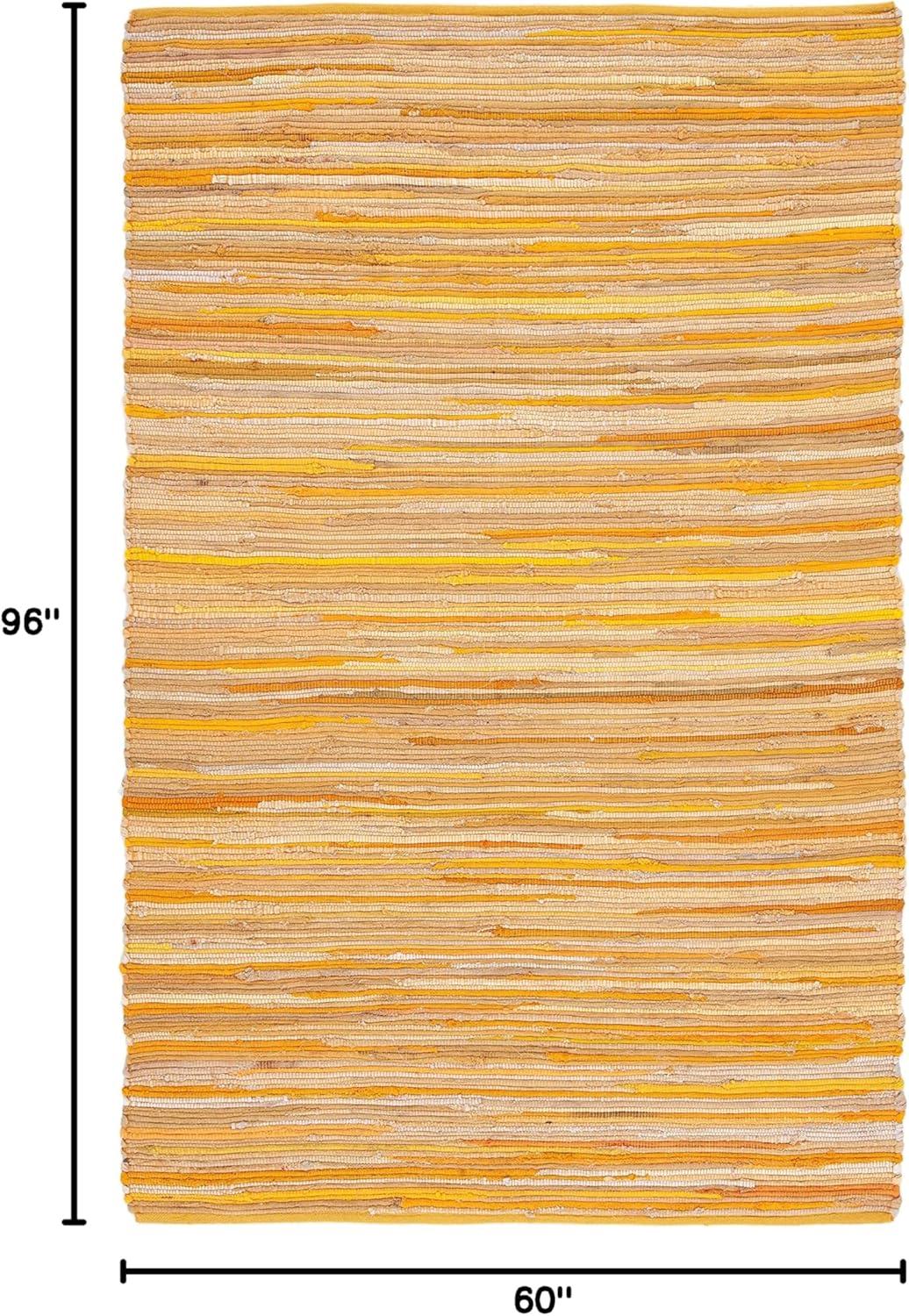 Rag Rug RAR130 Hand Woven Indoor Area Rug - Yellow/Multi - 5'x8' - Safavieh.