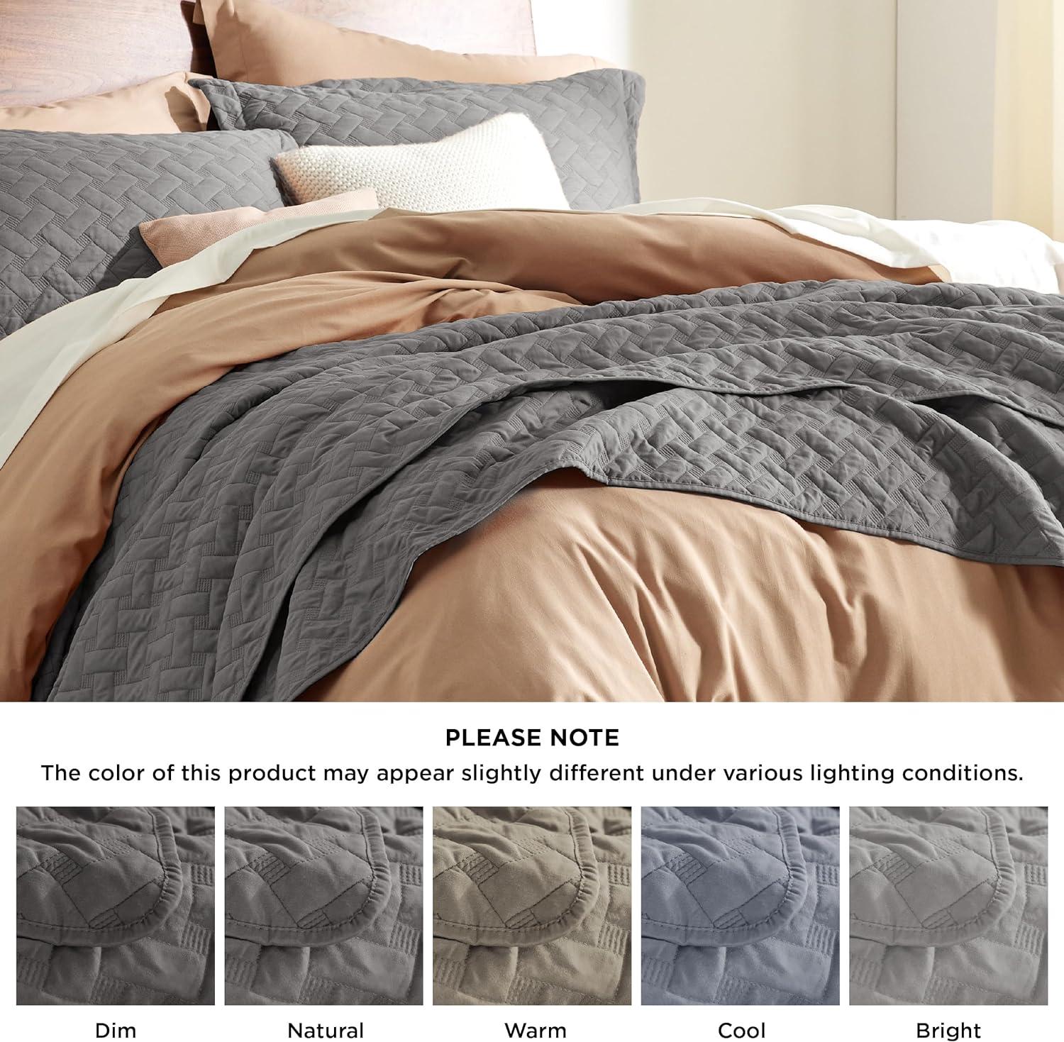 Lightweight Spring Quilt Set Oversized King Size White Bedding Set for All Seasons - Bedsure