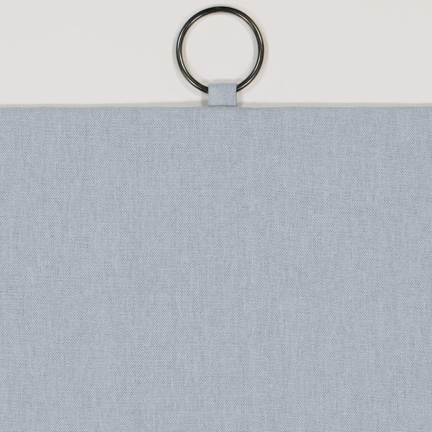 Mercantile Drop Cloth Light Filtering Ring Top Tab Farmhouse Curtain Panel with Valance Wave Blue 84 Inches