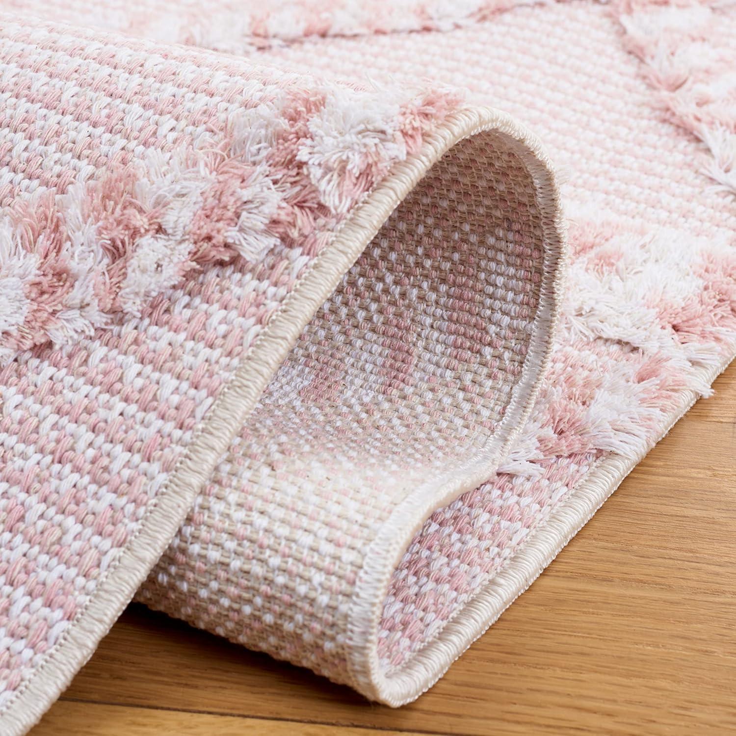 SAFAVIEH Augustine Reannon Geometric Runner Rug, Pink/Ivory, 2' x 9'