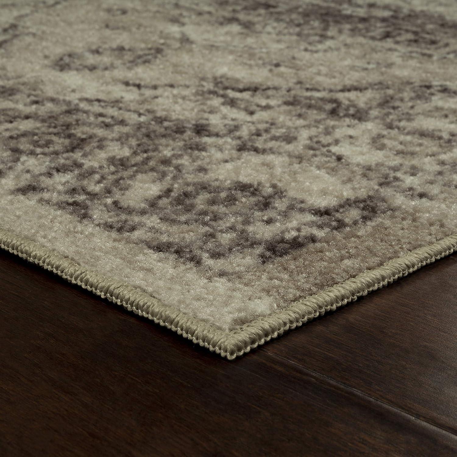 Maples Rugs Lexington Farmhouse Floral Taupe Washable Entryway Area Rug, 2'6 x 3'10