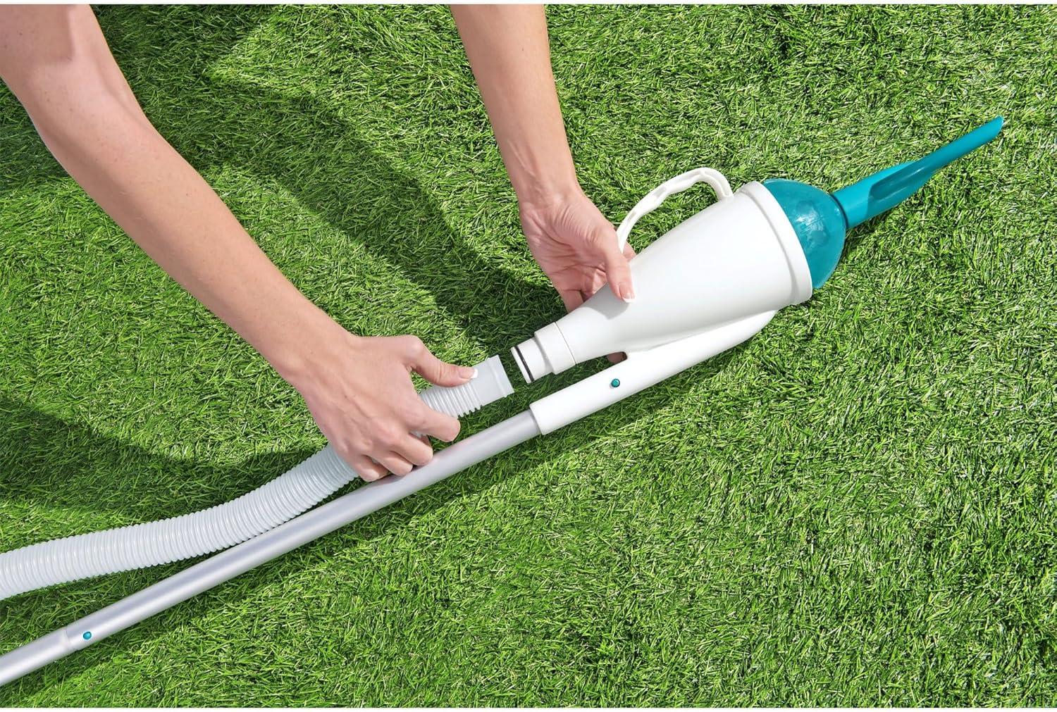 Bestway Flowclear AquaCrawl 88 Inch Pool Vacuum for 15 Feet Above Ground Pools with Removable Debris Bag, Suction Nozzle, Skimmer Head, and Adapters