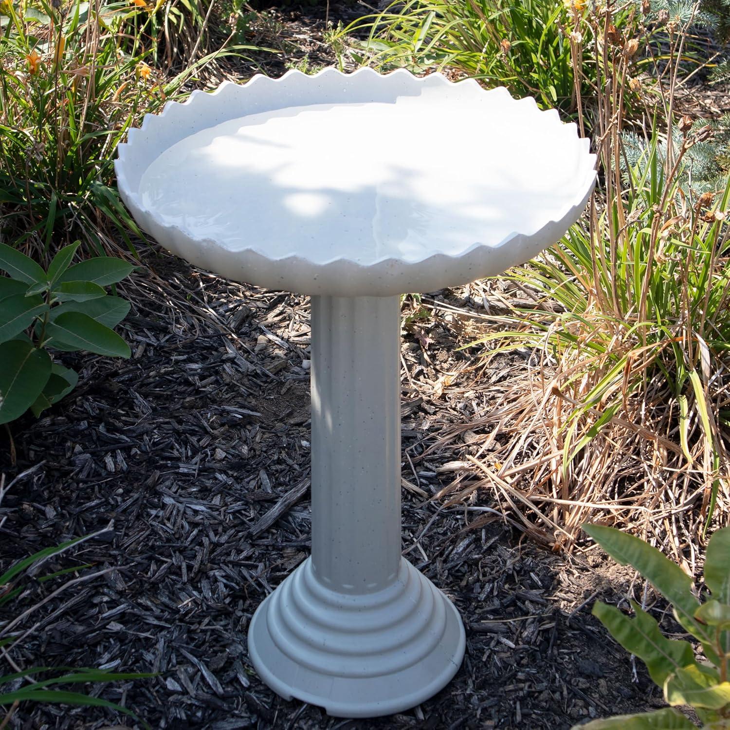 Farm Innovators Scalloped Heated Bird Bath & Pedestal