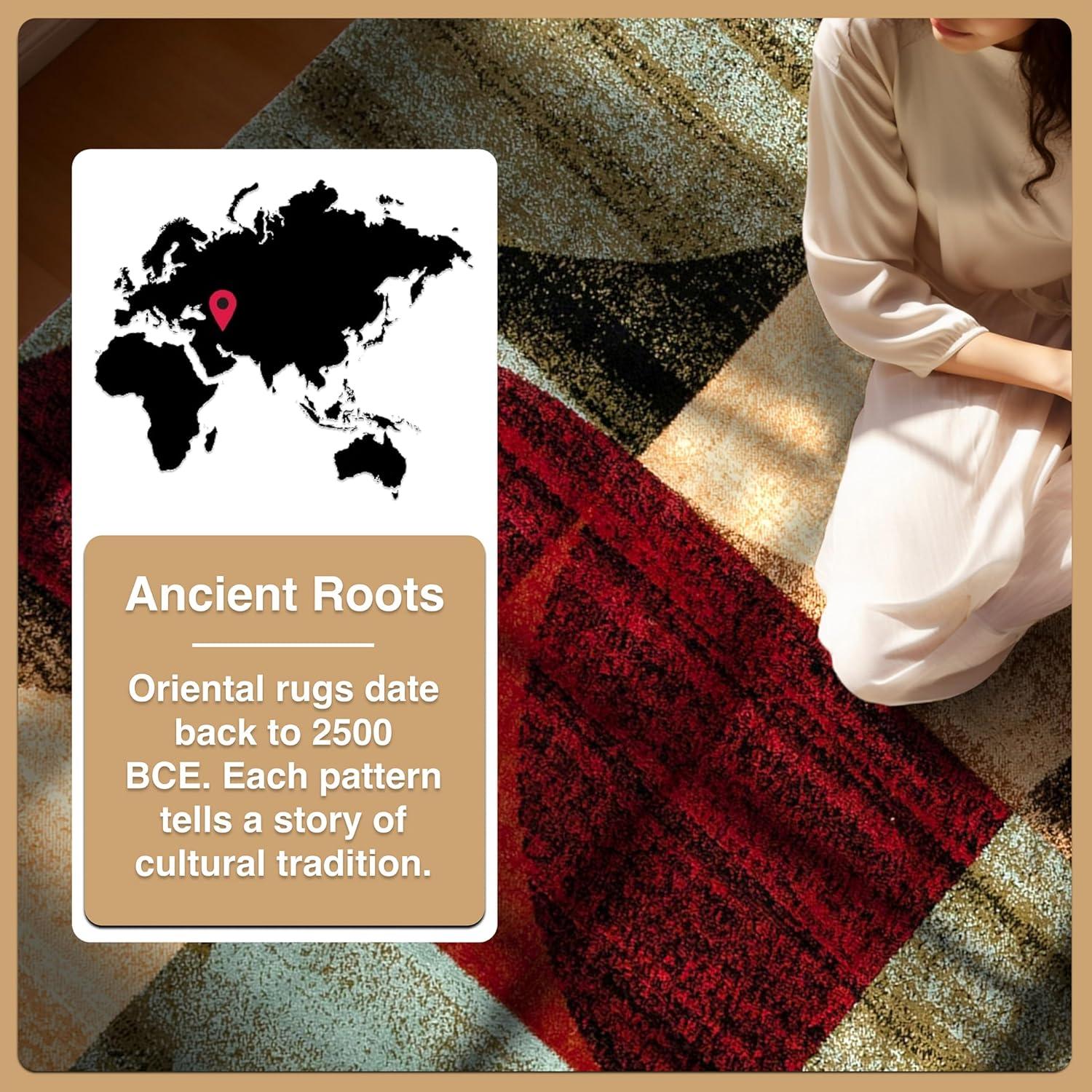 Well Woven Barclay Geometric Rustic Area Rugs, Red