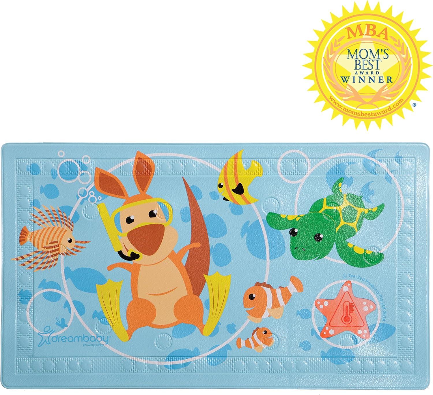 Dreambaby Anti-Slip Bath Mat with Too Hot Indicator, Animals