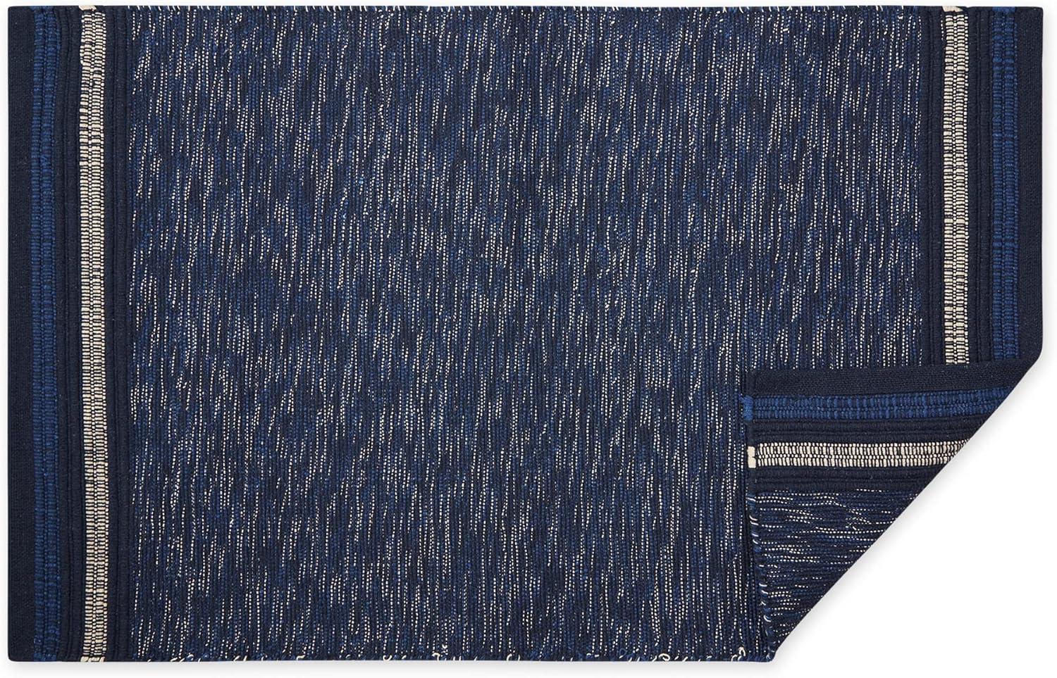 Design Imports Modern Edge Stripe - Nautical Blue - 2 X 3 Ft