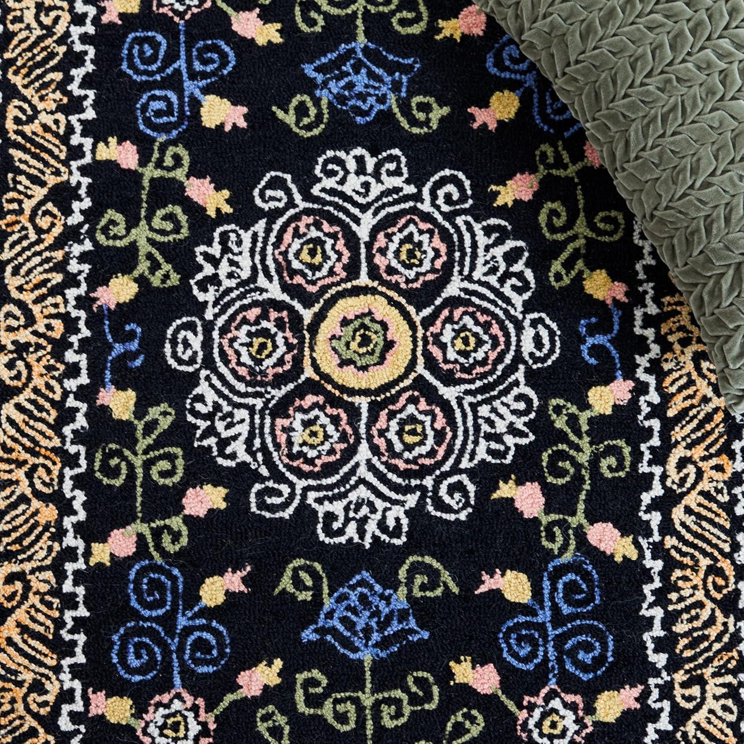 Handmade Blue Wool 9' x 12' Tufted Area Rug