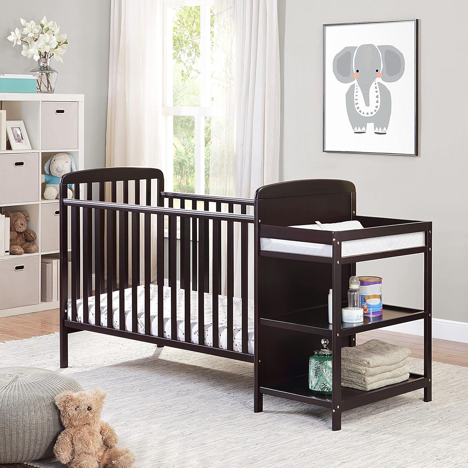 Suite Bebe Ramsey 3-in-1 Convertible Crib and Changer Combo - Espresso