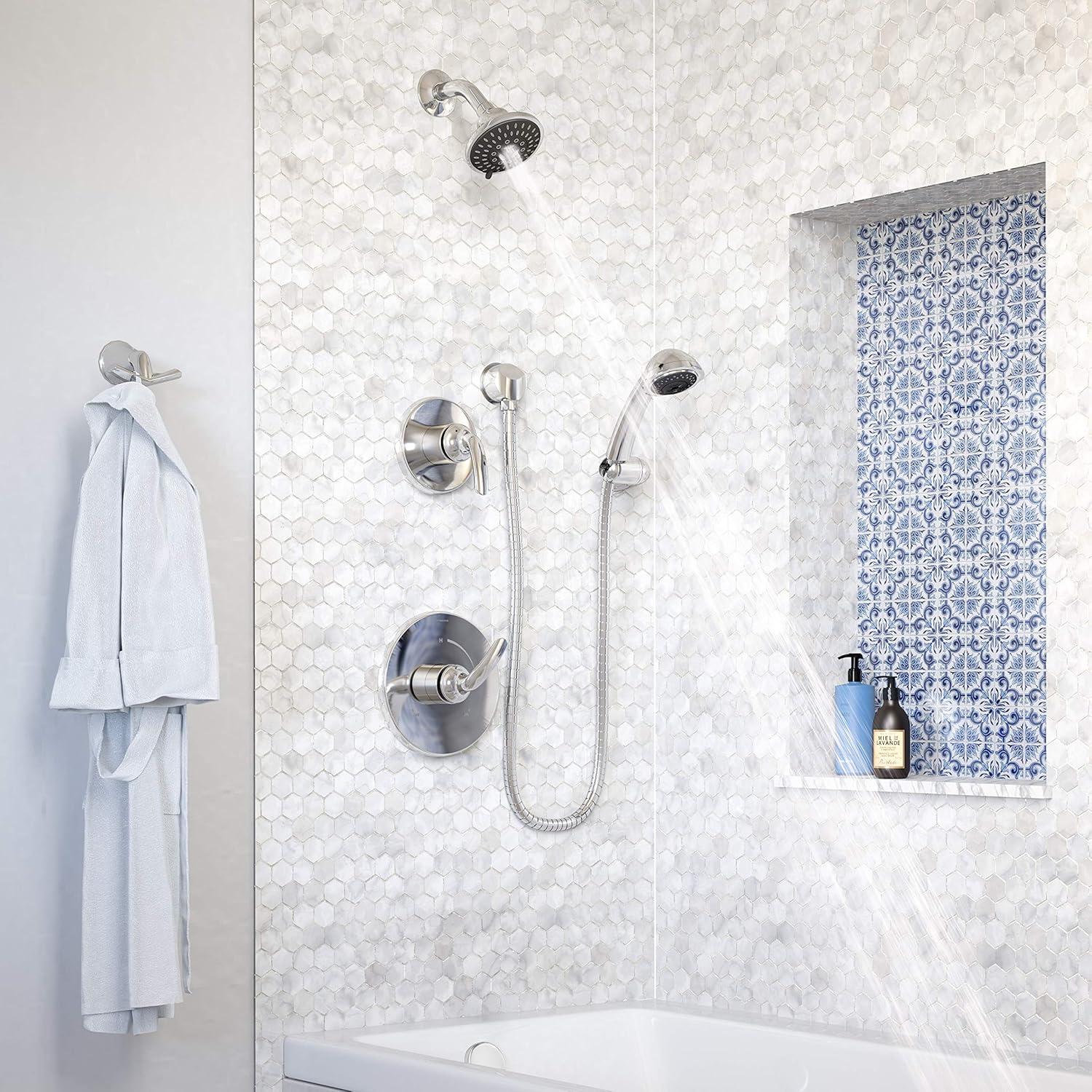 Symmons 5505-1.5-TRM Elm 2-Handle 5-Spray Shower Trim with 3-Spray Hand Shower in Polished Chrome (Valves Not Included)