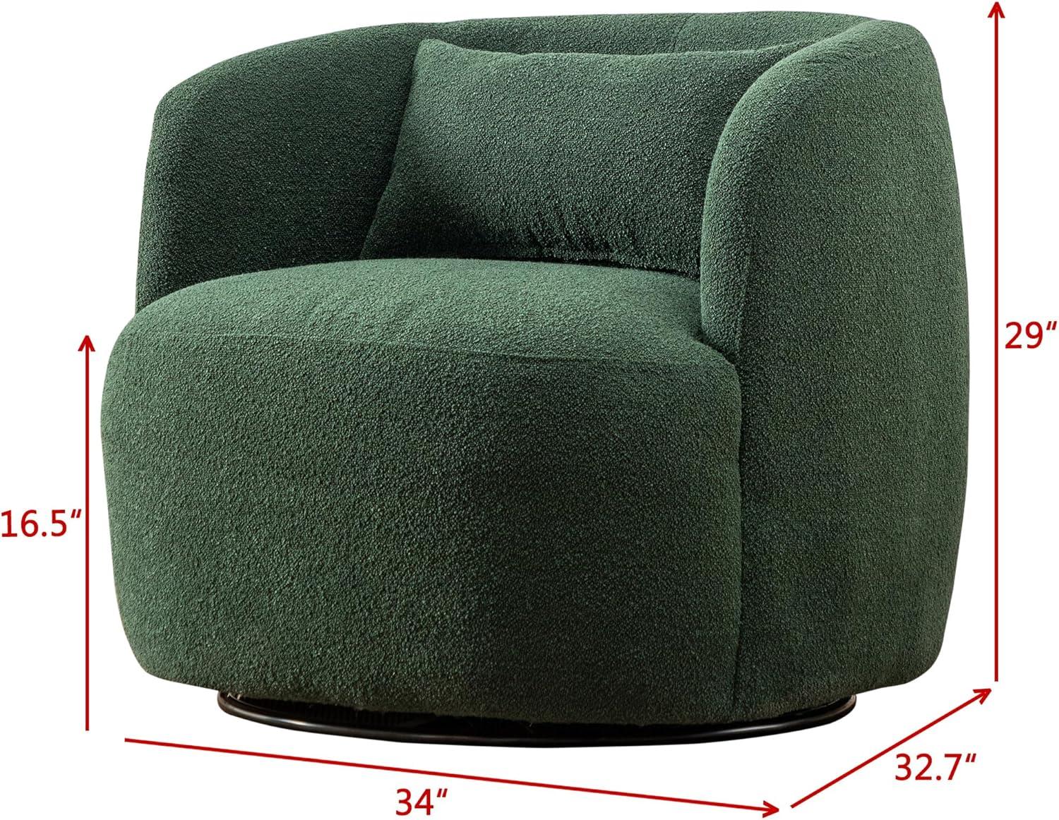 Bruschi 34" Wide Boucle Polyester Upholstered Swivel Armchair