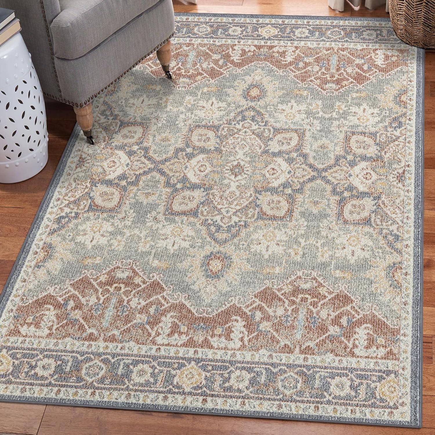 Luxe Weavers Floral Oriental Ivory 8x10 Area Rug